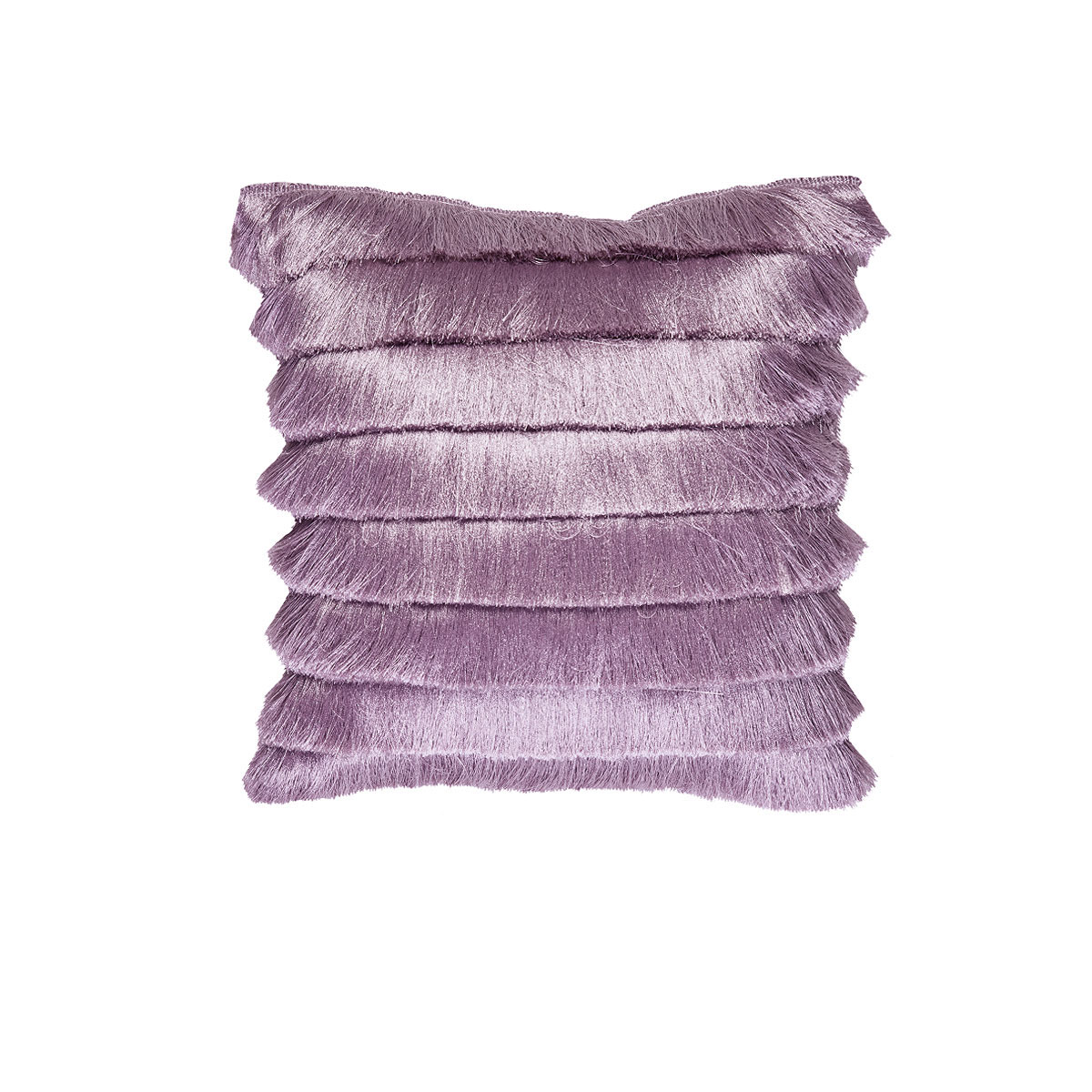 V442-HIN-CUSHION-FRINGY-LILAC-SQ-82447-00 Bedding House Fringy Lilac Luxury Cotton Filled Cushion - Image 1