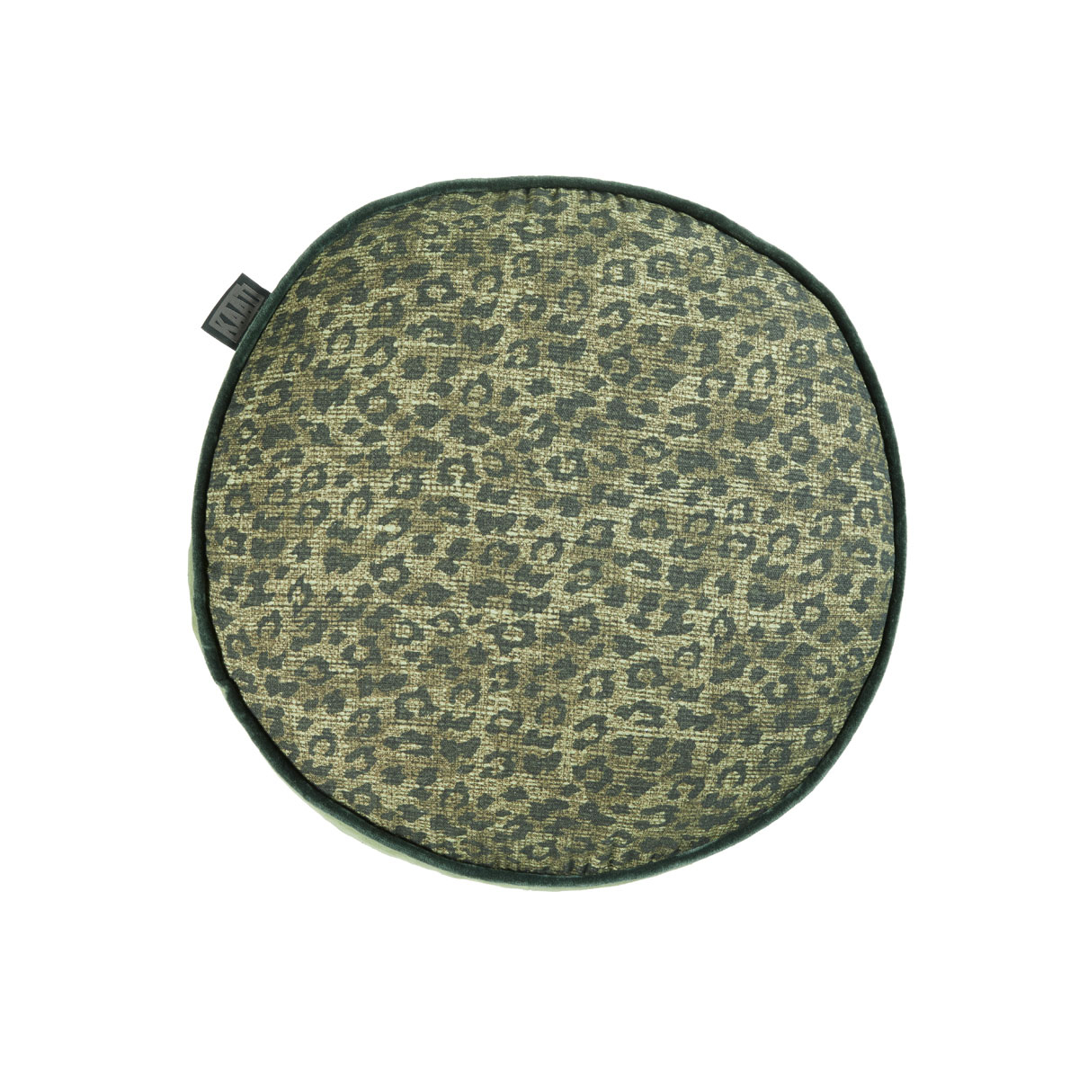 V442-HIN-CUSHION-PARDUS-GREEN-RD-82439-00 Bedding House Pardus Luxury Cotton Round Filled Cushion - Green - Image 1