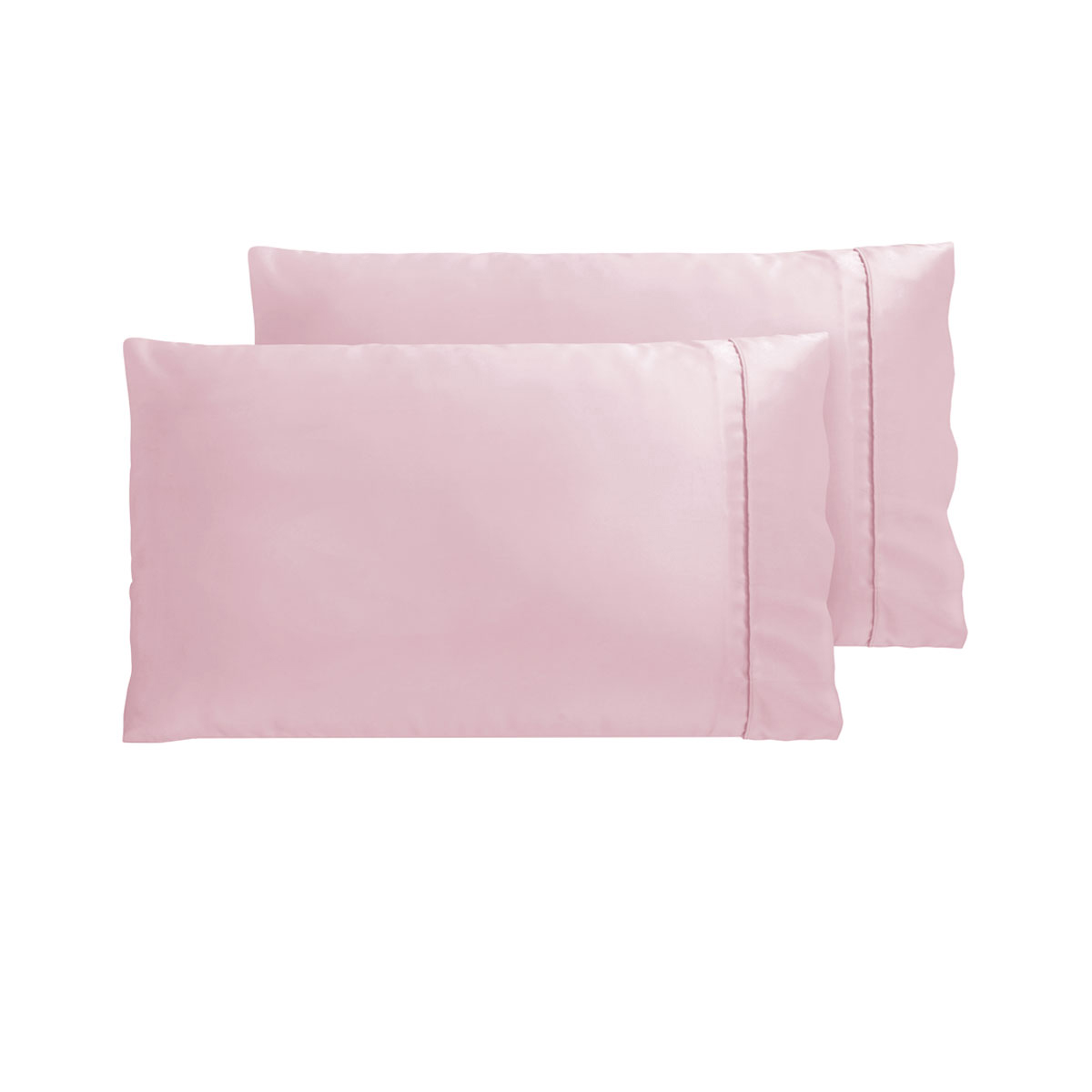 V442-HIN-PILLOWC-300TCSATIN-BLUSH-ST-82385-00 Accessorize 300TC Deluxe Essentials Satin Standard Pillowcases Blush - Image 1