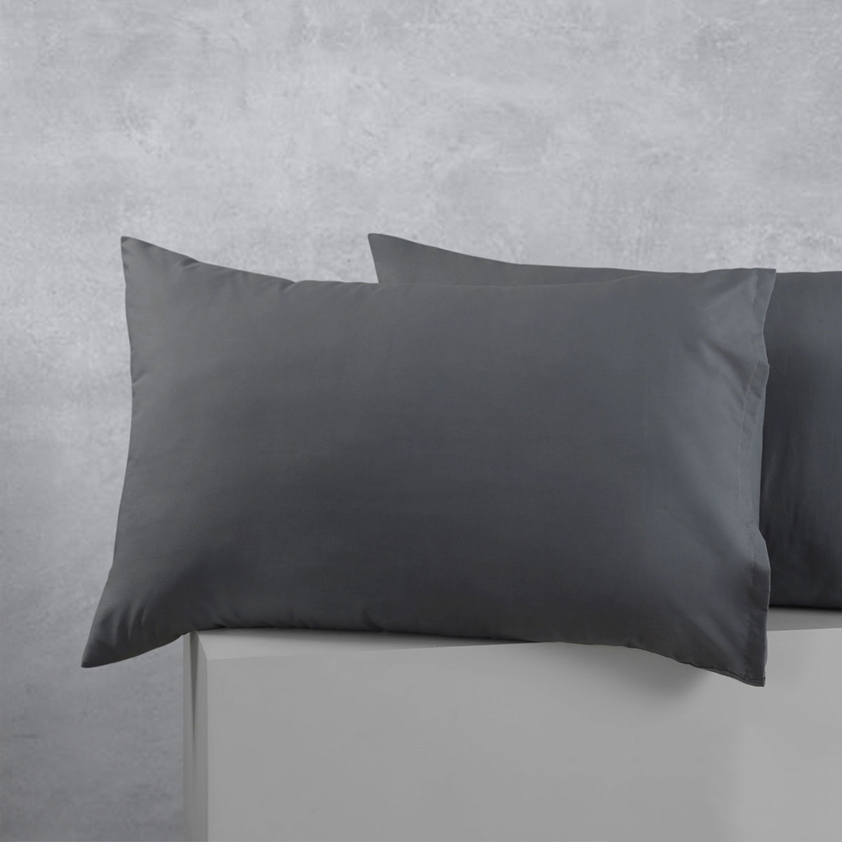 V442-HIN-PILLOWC-COTTONPOLYESTER-CHARCOAL-ST-82768-00 Accessorize Pair of Cotton Polyester Standard Pillowcases Charcoal - Image 1