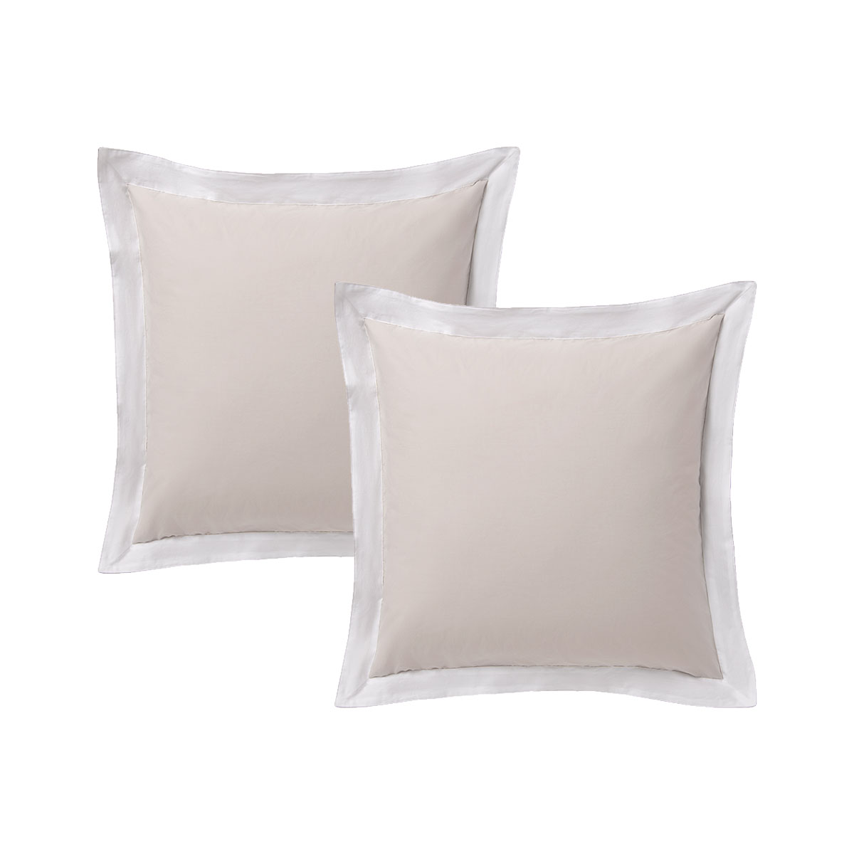 V442-HIN-PILLOWC-HOTELTAILORED-WHITENATURAL-EU-185273-00 Accessorize Pair of White/Natural Tailored Hotel Deluxe Cotton European Pillowcases - Image 1