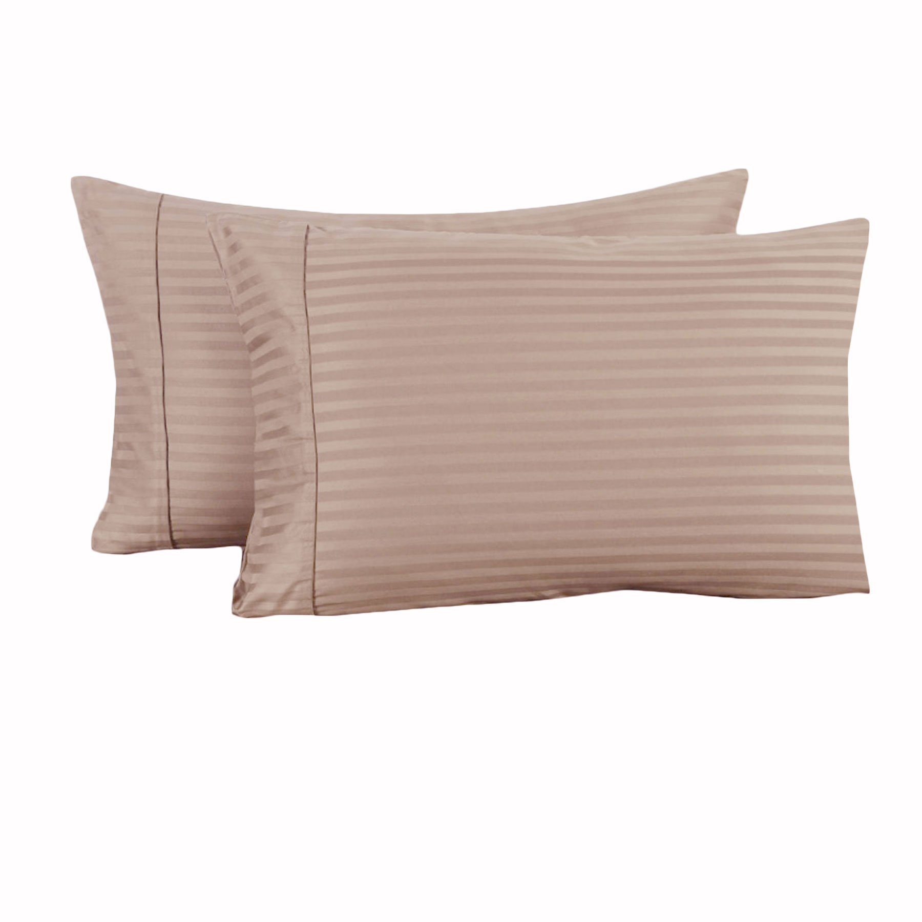 V442-HIN-PILLOWC-STRIPECUFFED-BLUSH-ST-82329-00 Accessorize 325TC Pair of Cuffed Standard Pillowcases Blush - Image 1