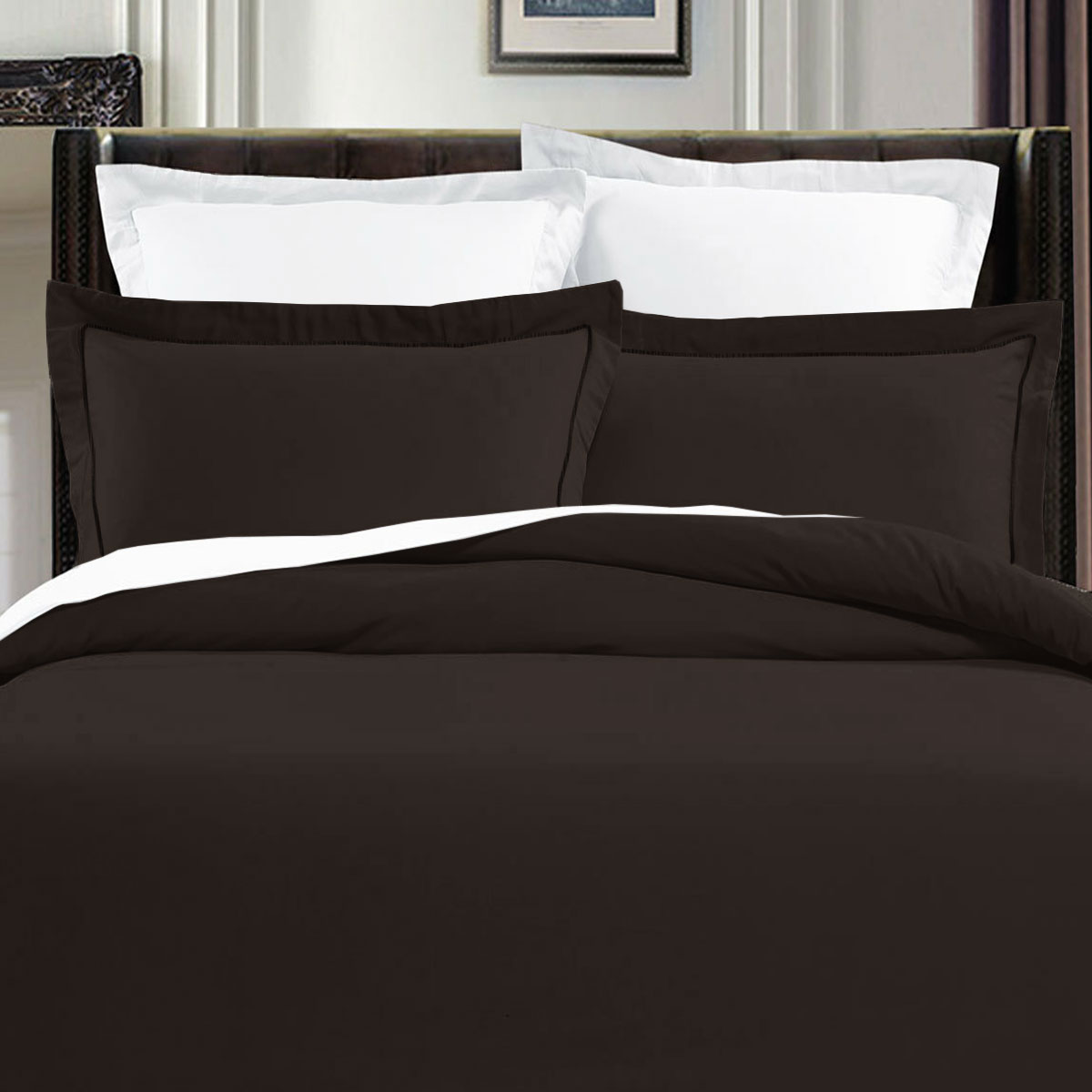 V442-HIN-QUILTCS-400TCPIMACOTTON-WALNUT-KI-213273-00 Grand Aterlier Pima Cotton Walnut Quilt Cover Set King - Image 1