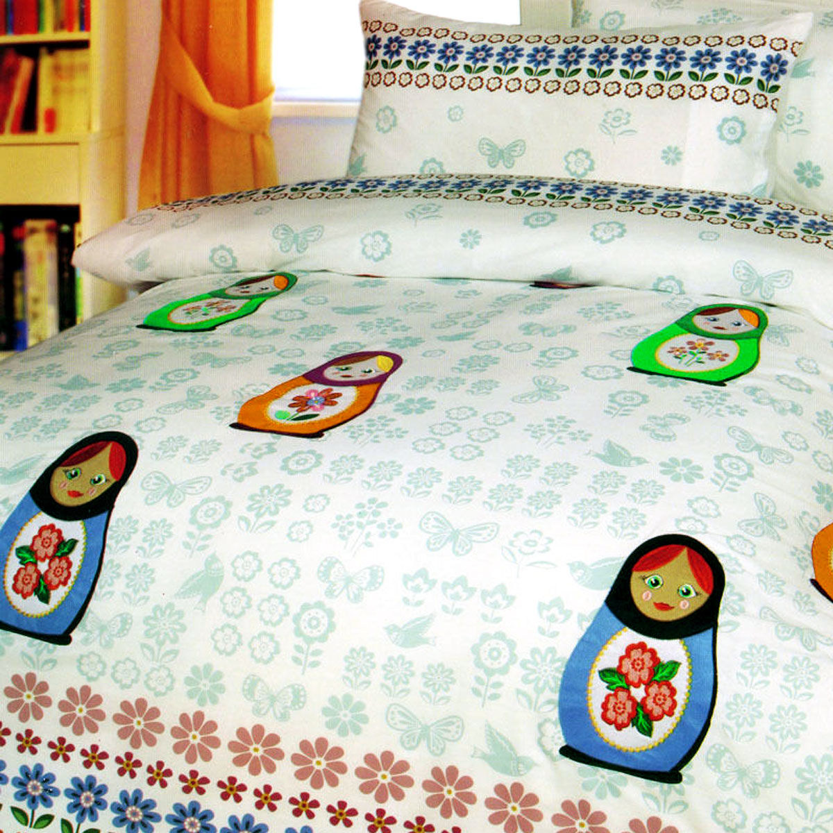 V442-HIN-QUILTCS-CHENKA-WHITE-SB-82979-00 Happy Kids Chenka Quilt Cover Set Single - Image 1