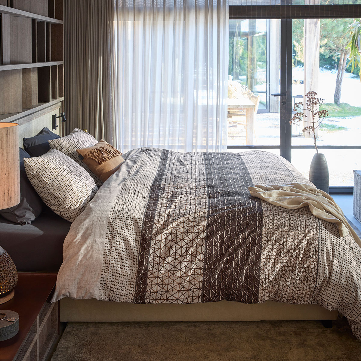 V442-HIN-QUILTCS-MATHIS-NATURAL-KI-202503030936-00 Bedding House Mathis Natural Cotton Quilt Cover Set King - Image 1