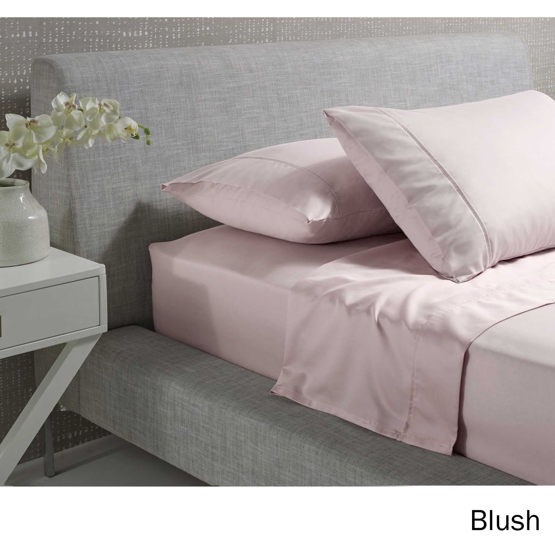 V442-HIN-SHEETS-1000TCCOTTONRICH-BLUSH-KI-83081-00 Accessorize 1000TC Cotton Rich Sheet Set Blush King - Image 1