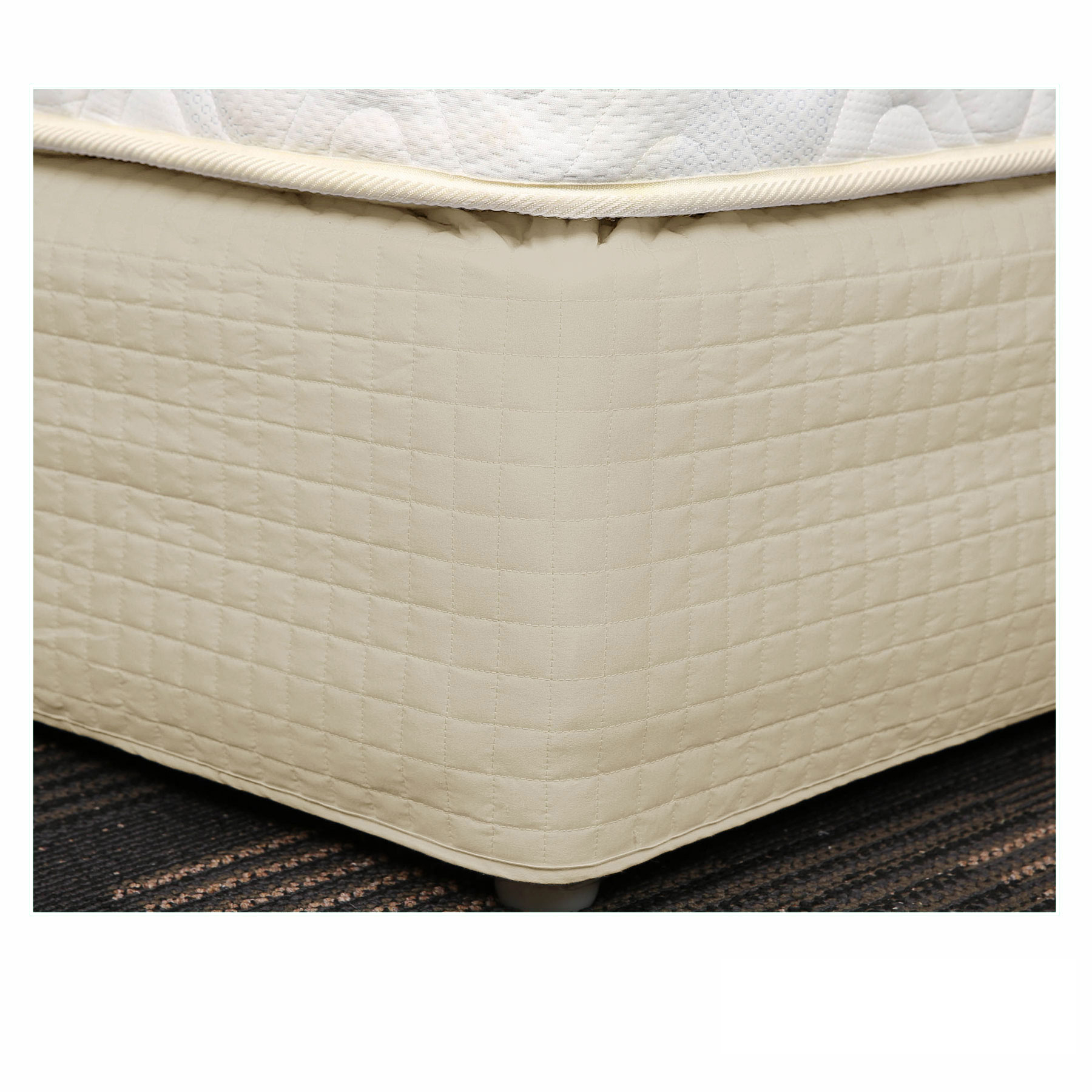 V442-HIN-VALANCE-FITTED-LATTE-SB-82988-00 Easy Fit Quilted Valance Latte - Single - Image 1