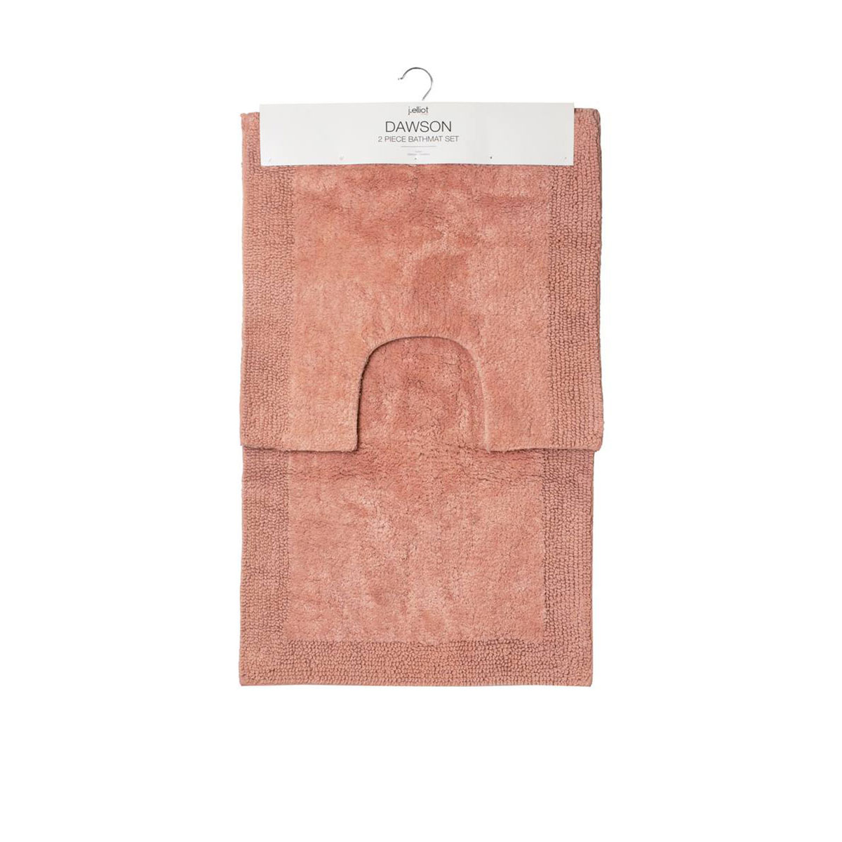 V442-IDC-BATHM-2PCEDAWSON-CLAYPINK-SH-78701-00 J.Elliot Home Home 2000GSM 2 Pce Dawson 100% Cotton Bath Mat Set Clay Pink - Image 1