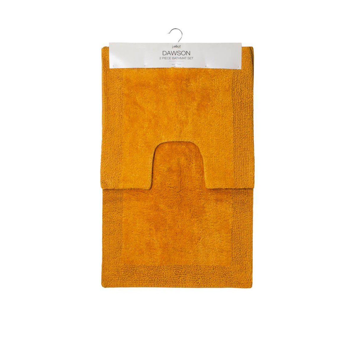 V442-IDC-BATHM-2PCEDAWSON-MUSTARD-SH-78702-00 J.Elliot Home Home 2000GSM 2 Pce Dawson 100% Cotton Bath Mat Set Mustard - Image 1