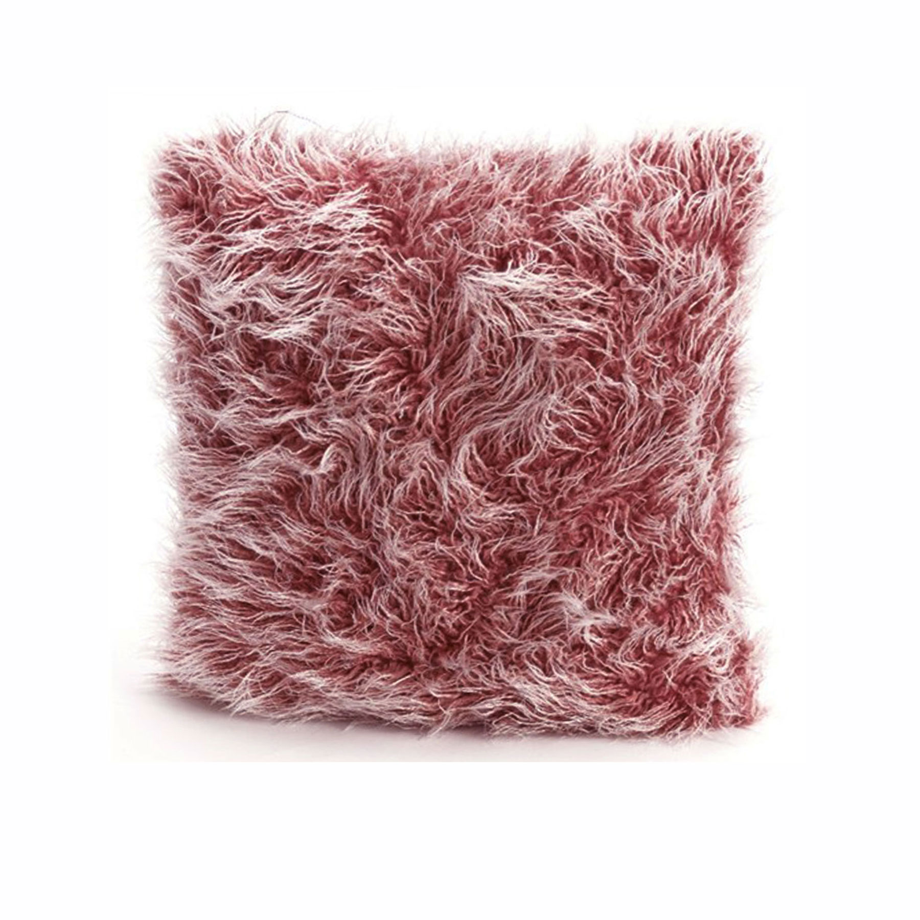V442-IDC-CUSHION-MOHAIR-RED-SQ-78650-00 IDC Homewares Virginia Mohair Cushion Red & White - Image 1