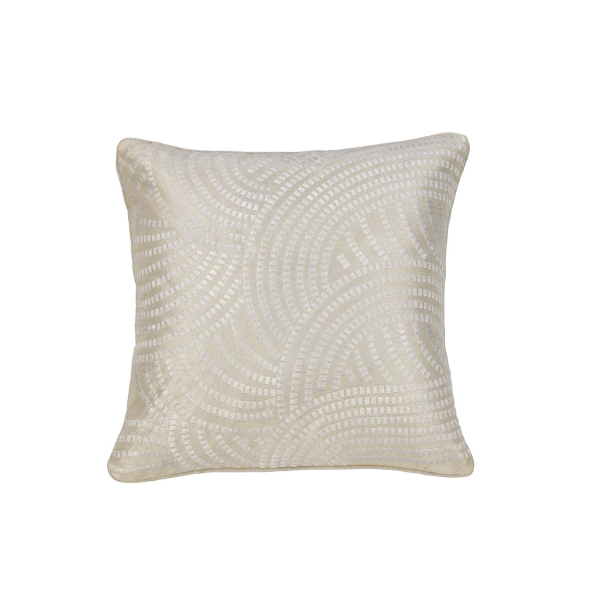 V442-IDC-CUSHION-PACIFICEMBROIDERED-WHITE-SQ-78446-00 IDC Homewares Pacific Embroidered White Filled Cushion 43 x 43 cm - Image 1