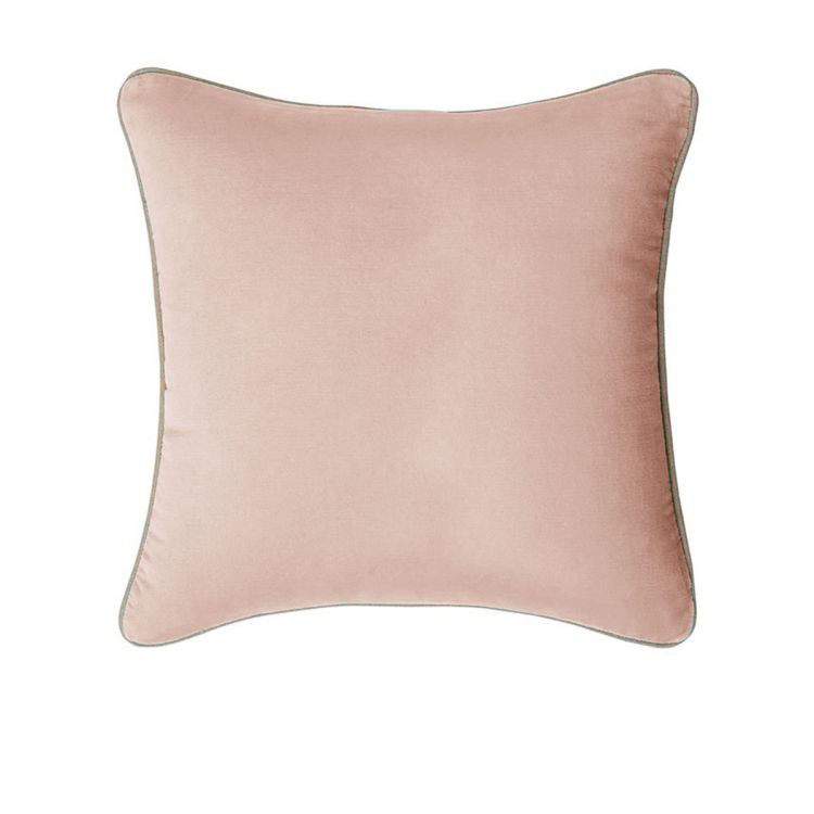 V442-IDC-CUSHIONC-GABRIEL60CM-BLUSH-SQ-78372-00 J Elliot Home Gabriel 100% Cotton Cushion Cover 60 x 60 cm Blush - Image 1