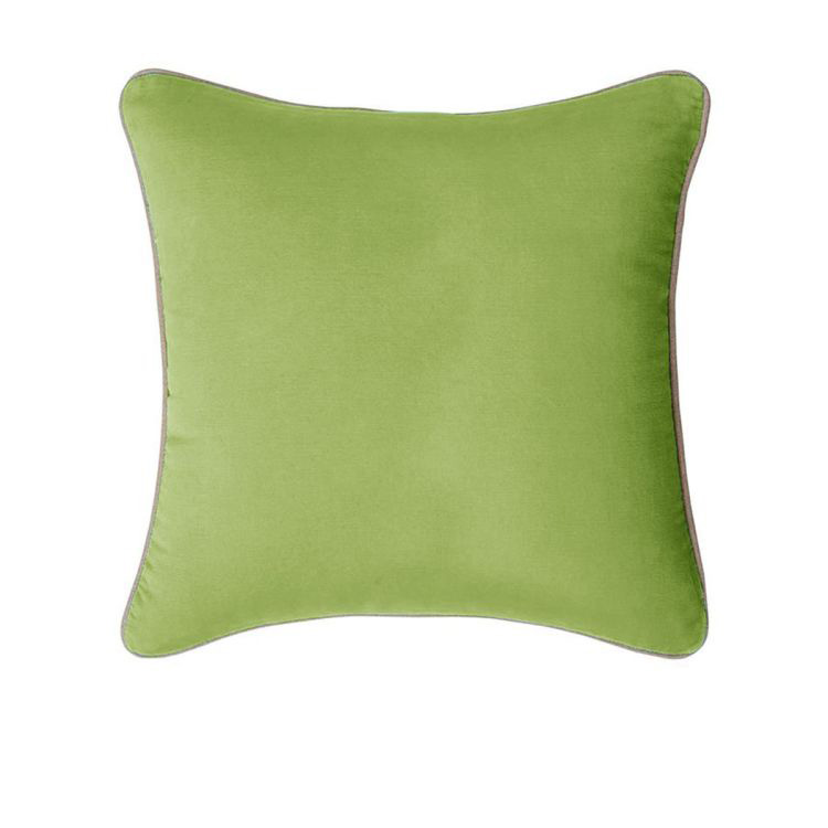 V442-IDC-CUSHIONC-GABRIEL60CM-LEAFGREEN-SQ-78366-00 J Elliot Home Gabriel 100% Cotton Cushion Cover 60 x 60 cm Leaf Green - Image 1