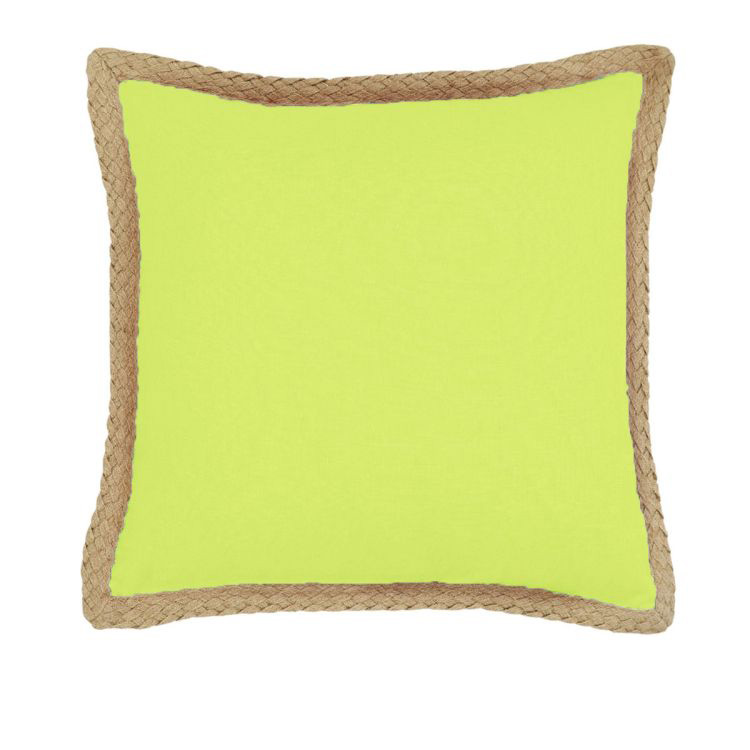 V442-IDC-CUSHIONC-MORNINGTON-LIMEADE-SQ-78384-00 J Elliot Home Mornington Linen Cushion Cover 50 x 50 cm Limeade - Image 1