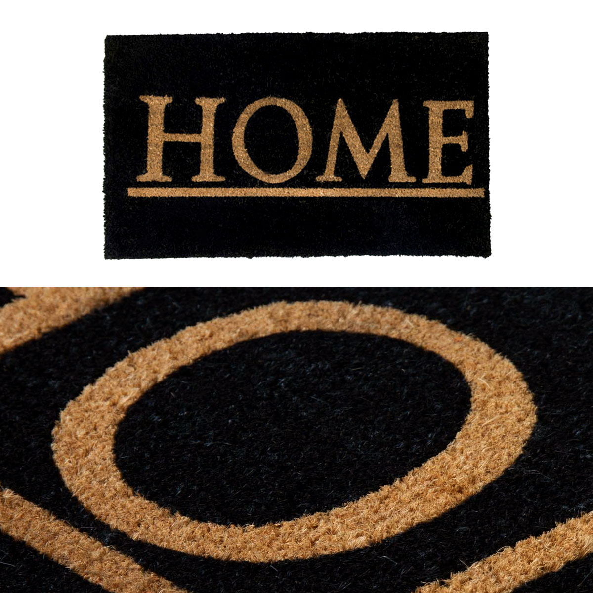 V442-IDC-FLOORR-COIRHOME75CM-WHEAT-RE-78648-00 J.Elliot Home Home PVC Backed Coir Printed Door Mat - Image 1