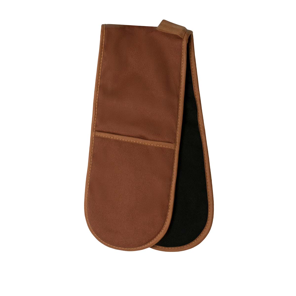 V442-IDC-OVENM-SELBYDOUBLEGLOVE-GINGER-SH-78312-00 J Elliot Home Selby Cotton Double Oven Mitt Glove 17 x 82 cm Ginger & Black - Image 1