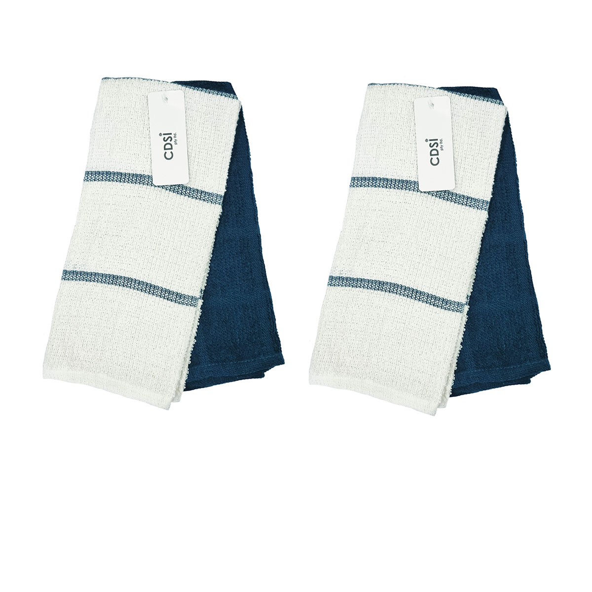 V442-IDC-TEAT-ROSASETOF4-NAVY-RE-78194-00 Set of 4 Rosa Cotton Rich Terry Tea Towels 42 x 62cm Navy - Image 1