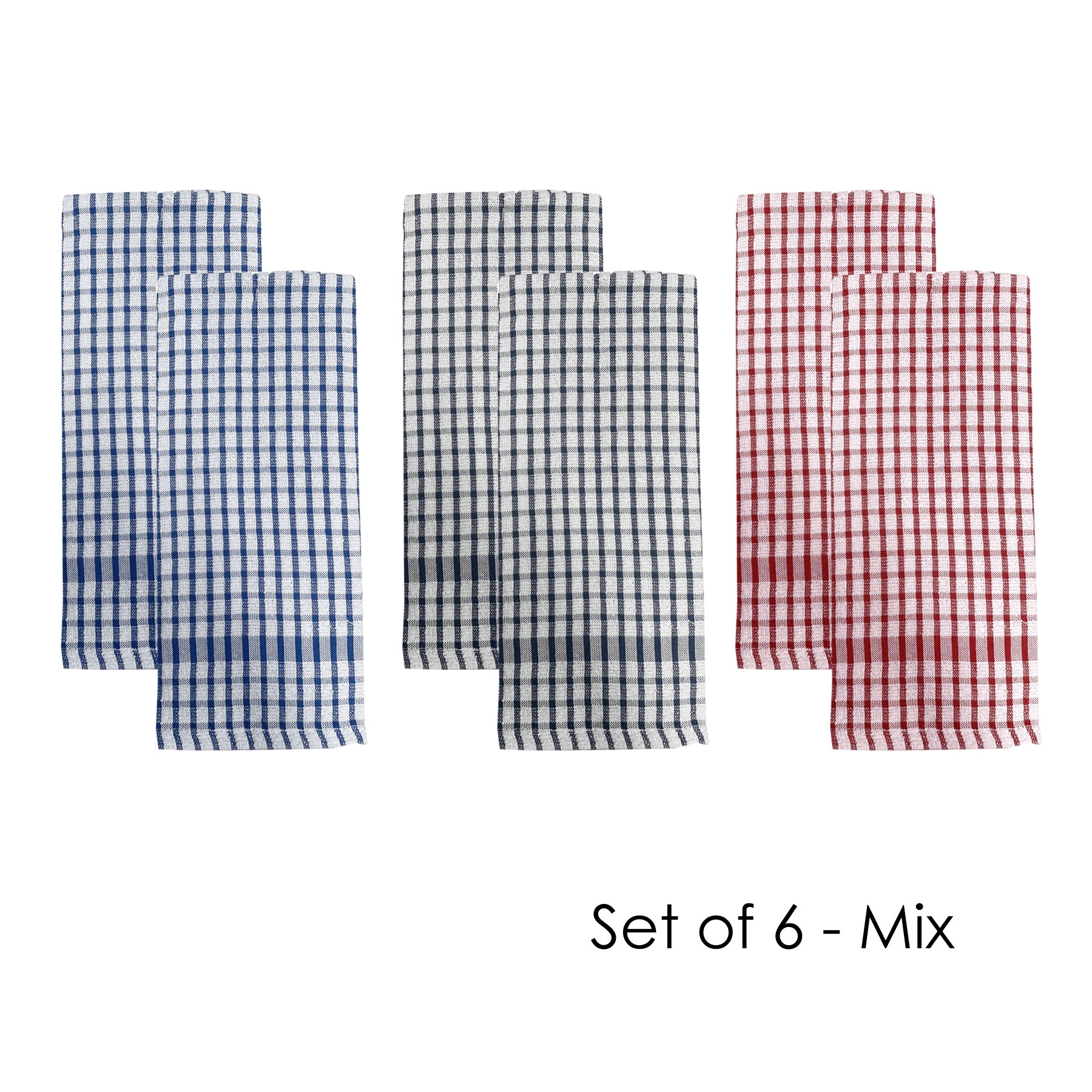 V442-IDC-TEAT-SETOF6ELLY-MIX-RE-204768-00 J.Elliot Home Set of 6 Elly Terry Tea Towels Mix - Image 1