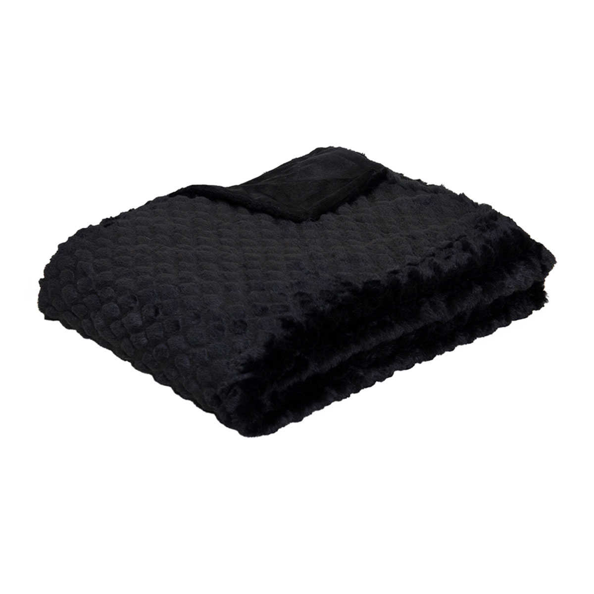 V442-IDC-THROW-AZARIAH-BLACK-RE-78572-00 J.Elliot Home Azariah Plush Throw Black - Image 1