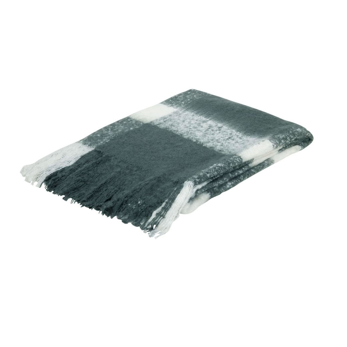 V442-IDC-THROW-WREN-CHARCOAL-RE-78528-00 J.Elliot Home Wren Faux Mohair Throw Charcoal/White - Image 1