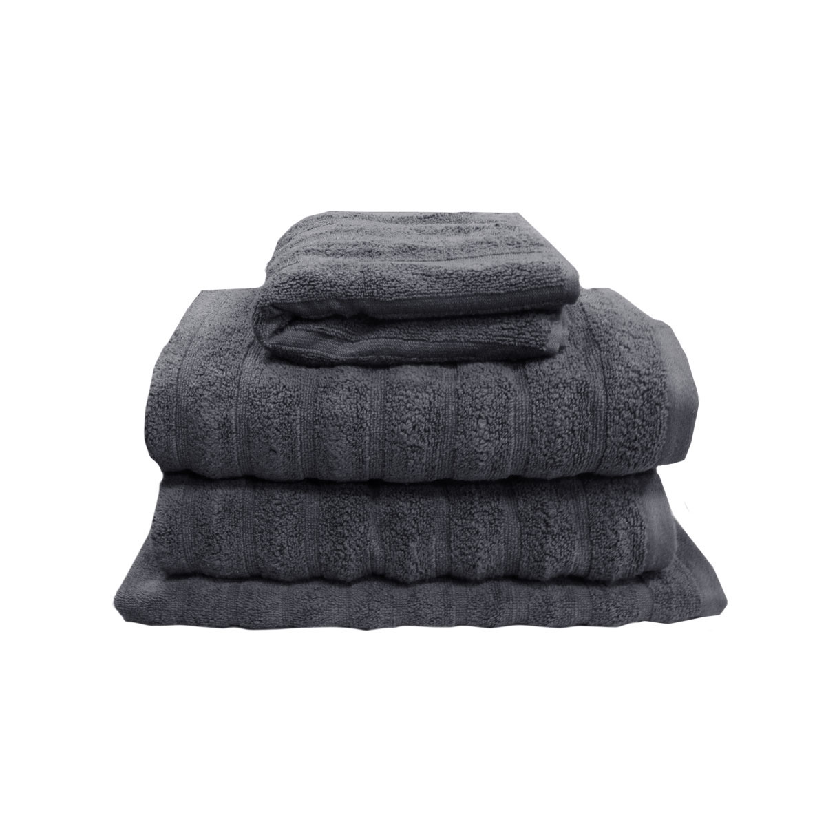 V442-IDC-TOWEL-SETOF4GEORGEBATH-ASH-RE-78304-00 J Elliot Home Set of 4 George Collective Cotton Bath Towel Set Ash - Image 1