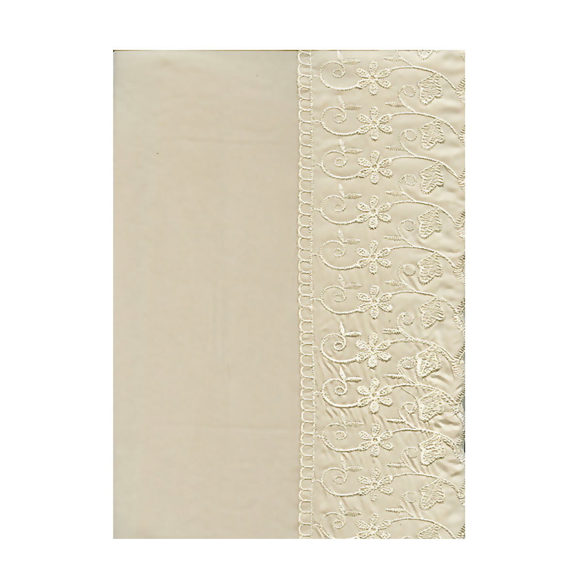 V442-INT-QUILTCS-MICROLACE-CREAM-SB-141541-00 Essentially Home Living Microlace Cream Quilt Cover Set Single - Image 1