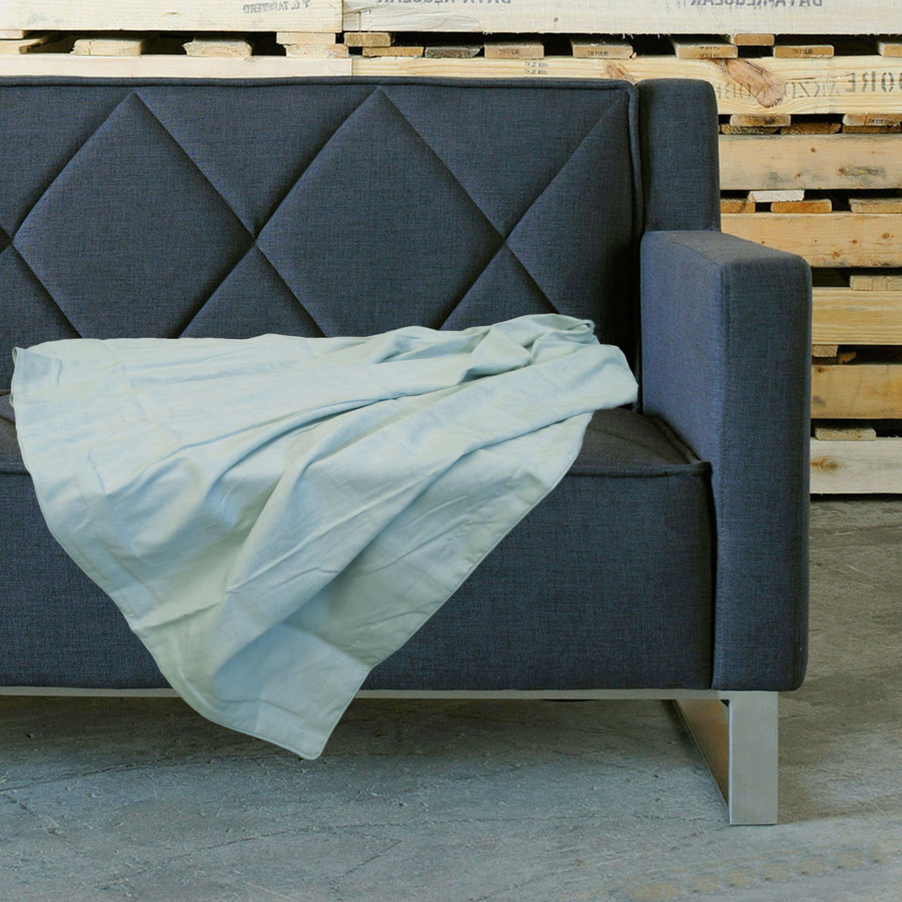 V442-INT-THROW-SUEDE-DUCKEGG-RE-141428-00 Retro Home Portsea Faux Suede Throw 140x170 cm Duckegg - Image 1