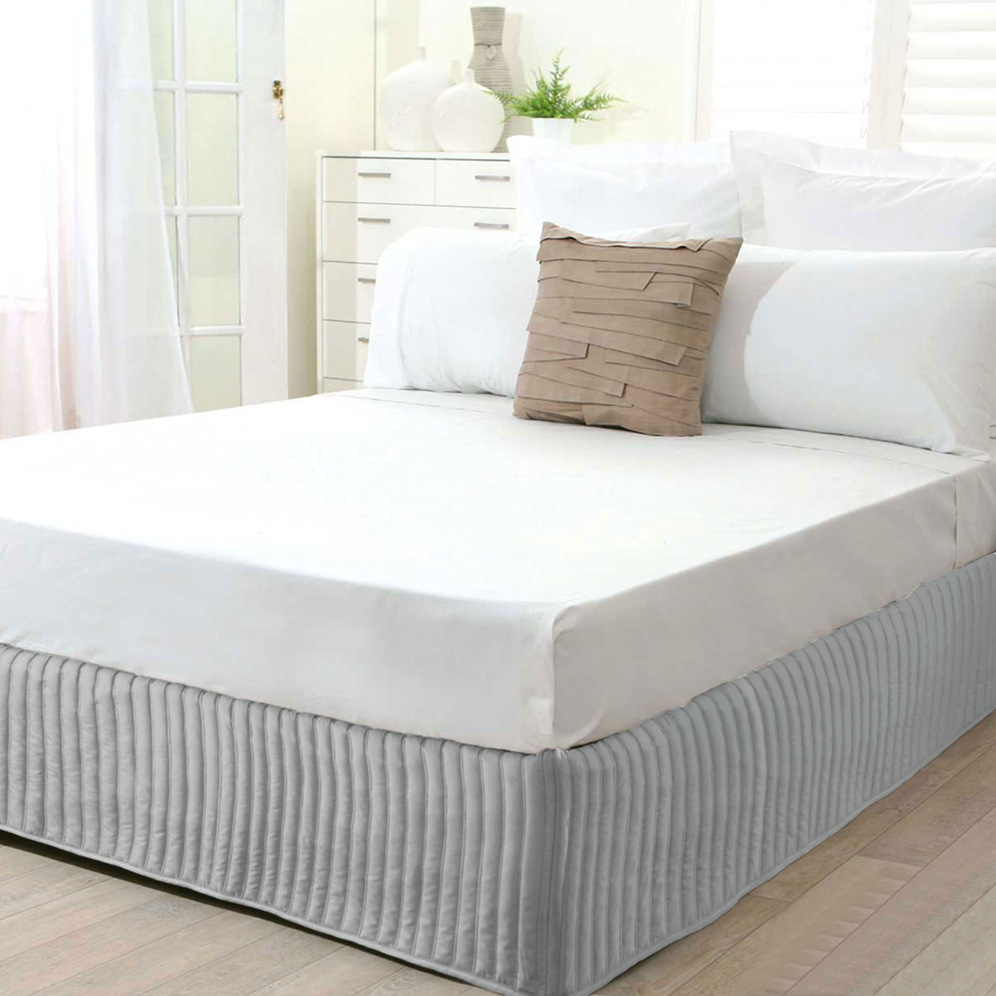 V442-INT-VALANCE-QUILTED-SILVER-KI-141416-00 Ardor Quilted Valance Silver KING - Image 1