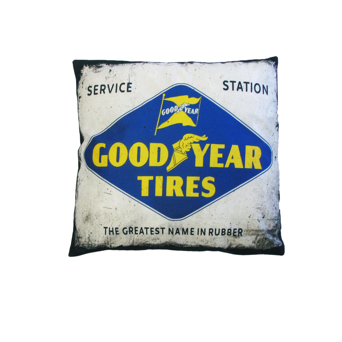 V442-JTC-CUSHION-GOODYEARTIRES-BLUE-SQ-202502280846-00 Australian Mancave Retro Cushion Good Year Tires 40 x 40 cm - Image 1