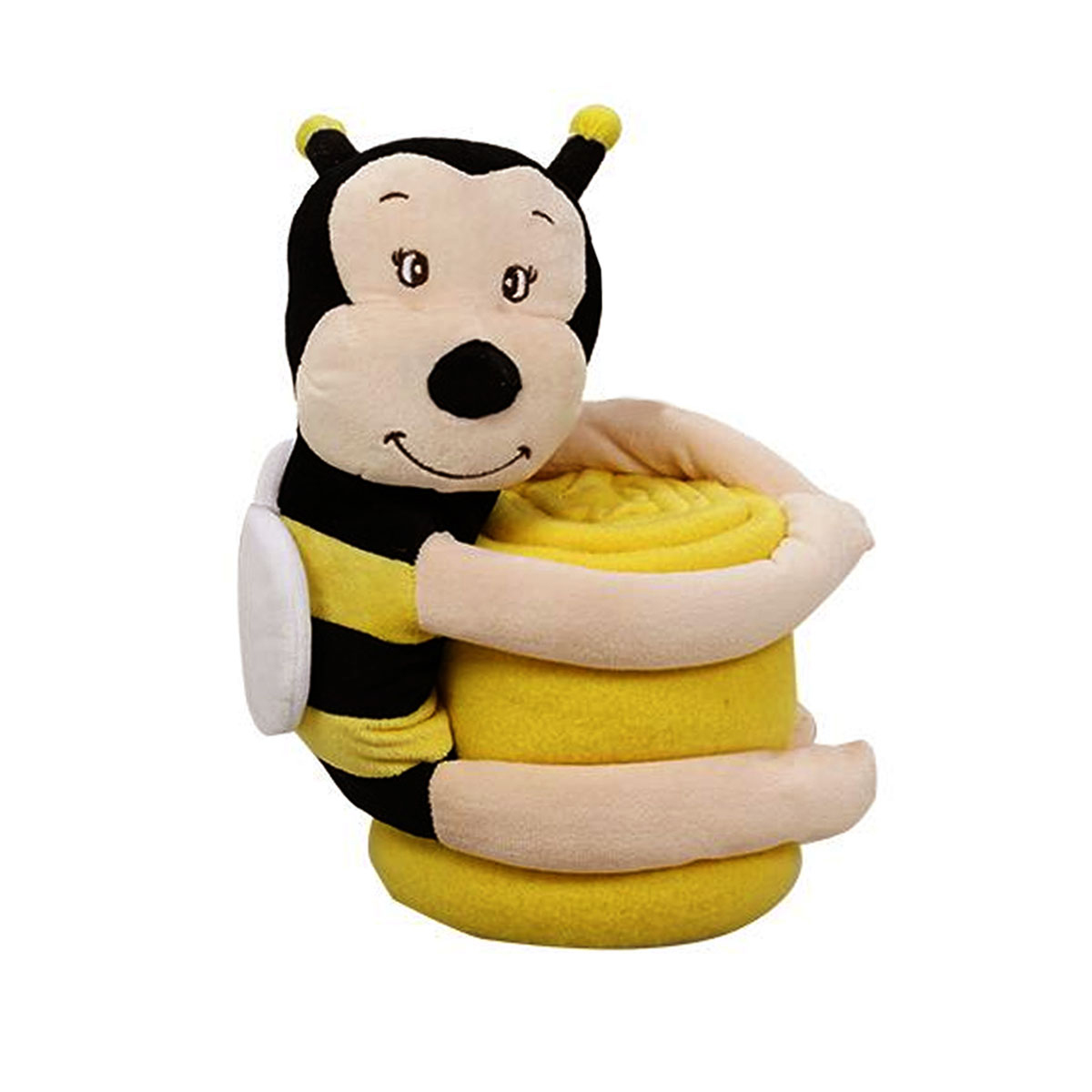 V442-JTC-THROW-BABYBEE-YELLOW-SH-145757-00 Baby Yellow Blanket with Toy Bumble Bee - Image 1