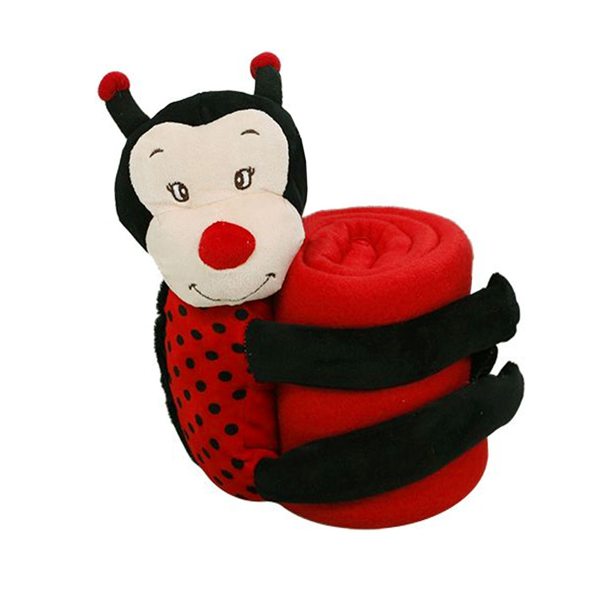 V442-JTC-THROW-BABYLADYBUG-RED-SH-145758-00 Baby Red Blanket with Toy Ladybug - Image 1