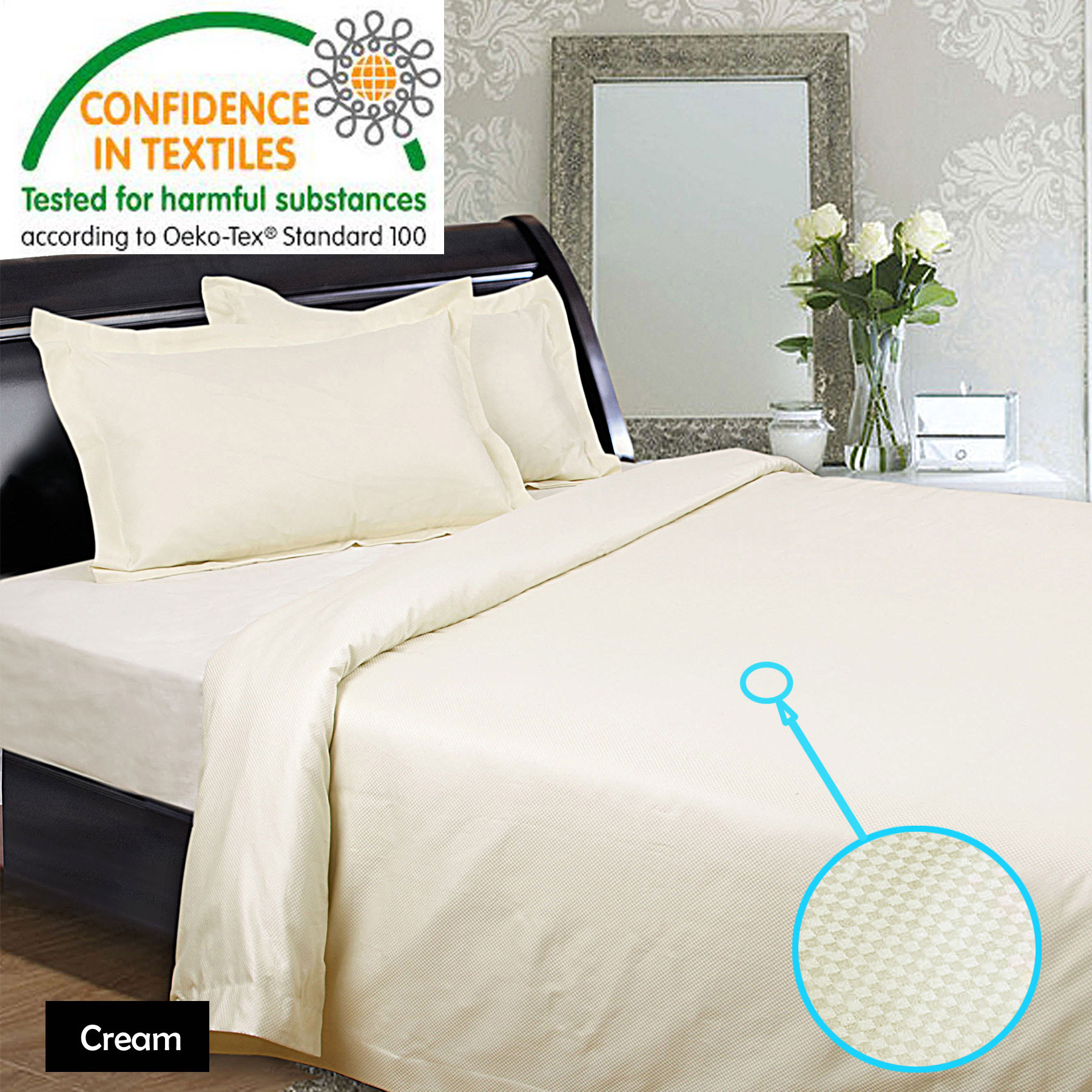 V442-KIT-QUILTCS-1350TC-CREAM-QS-146433-00 Kingtex 1350TC Quilt Cover Set Cream Queen - Image 1