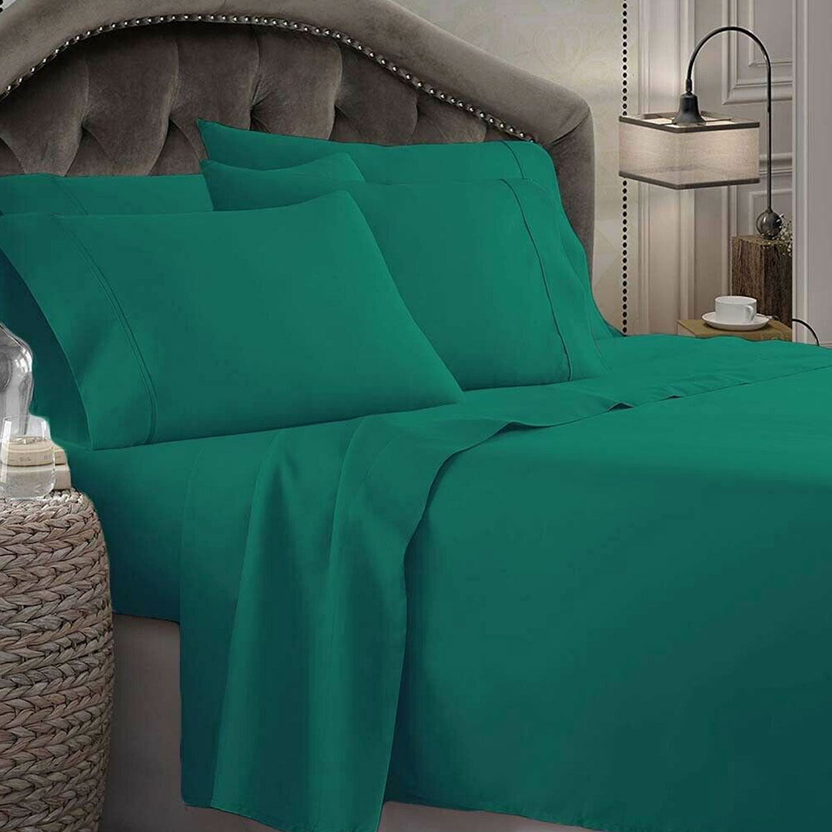 V442-KIT-SHEETS-1800MICRO-TEAL-QS-202502260920-00 Shangri La 1800 Series Microfibre Sheet Set Teal Queen - Image 1