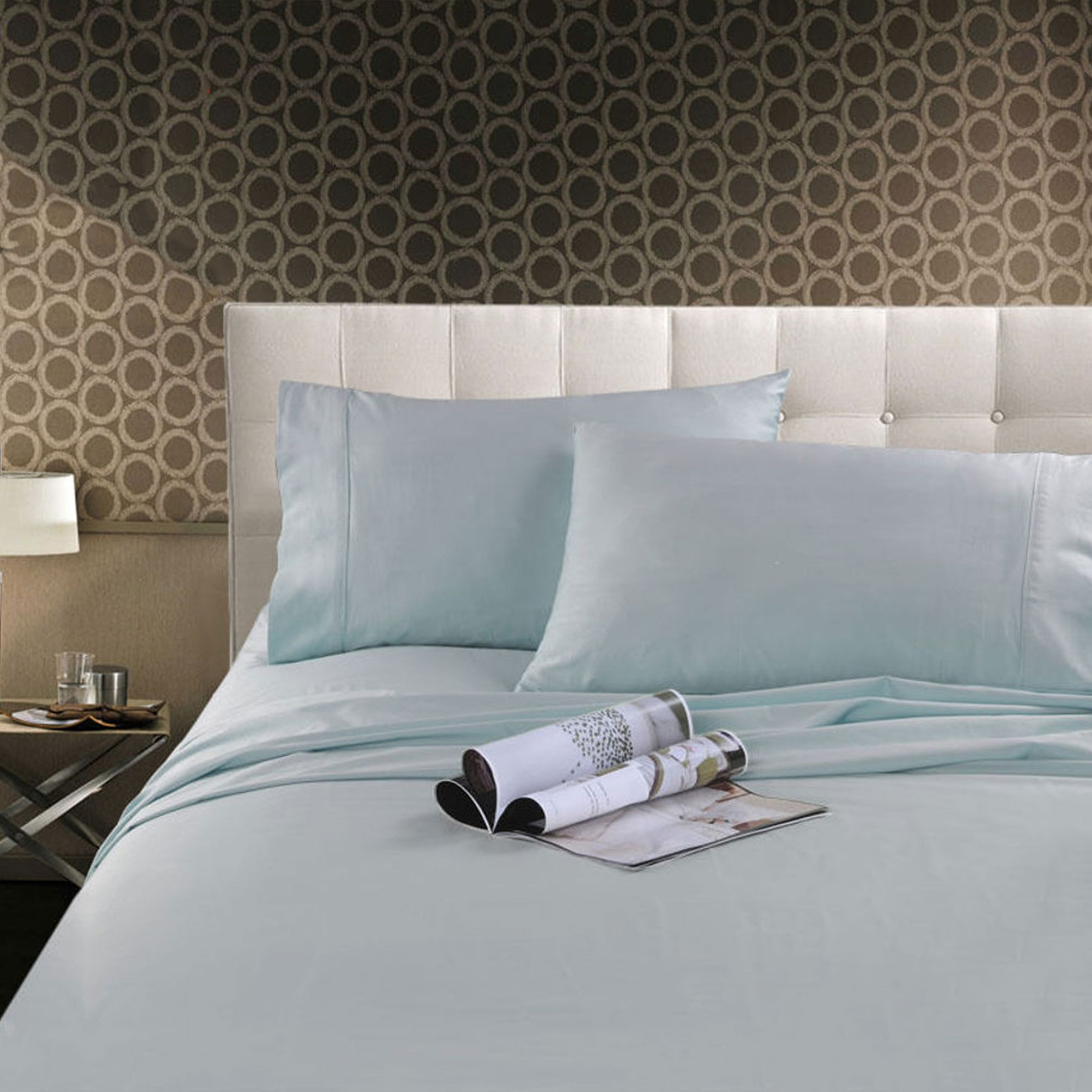 V442-KIT-SHEETS-300TCHOTEL-ICEBLUE-KI-202502260935-00 Kingtex 300TC Cotton Sheet Set Ice Blue King - Image 1