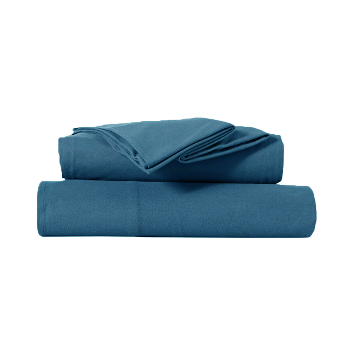 V442-KIT-SHEETS-MF2023-STEELBLUE-SB-183852-00 Kingtex Ultra-Soft Micro Flannel Sheet Set 40 cm Wall Steel Blue Single - Image 1