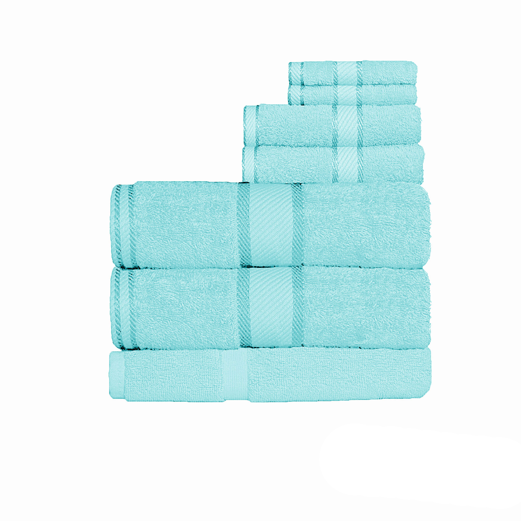 V442-KIT-TOWEL-7PSHEET-TURQUOISE-158525-00 Kingtex 550gsm Cotton 7 Pce Bath Sheet Set Turquoise - Image 1