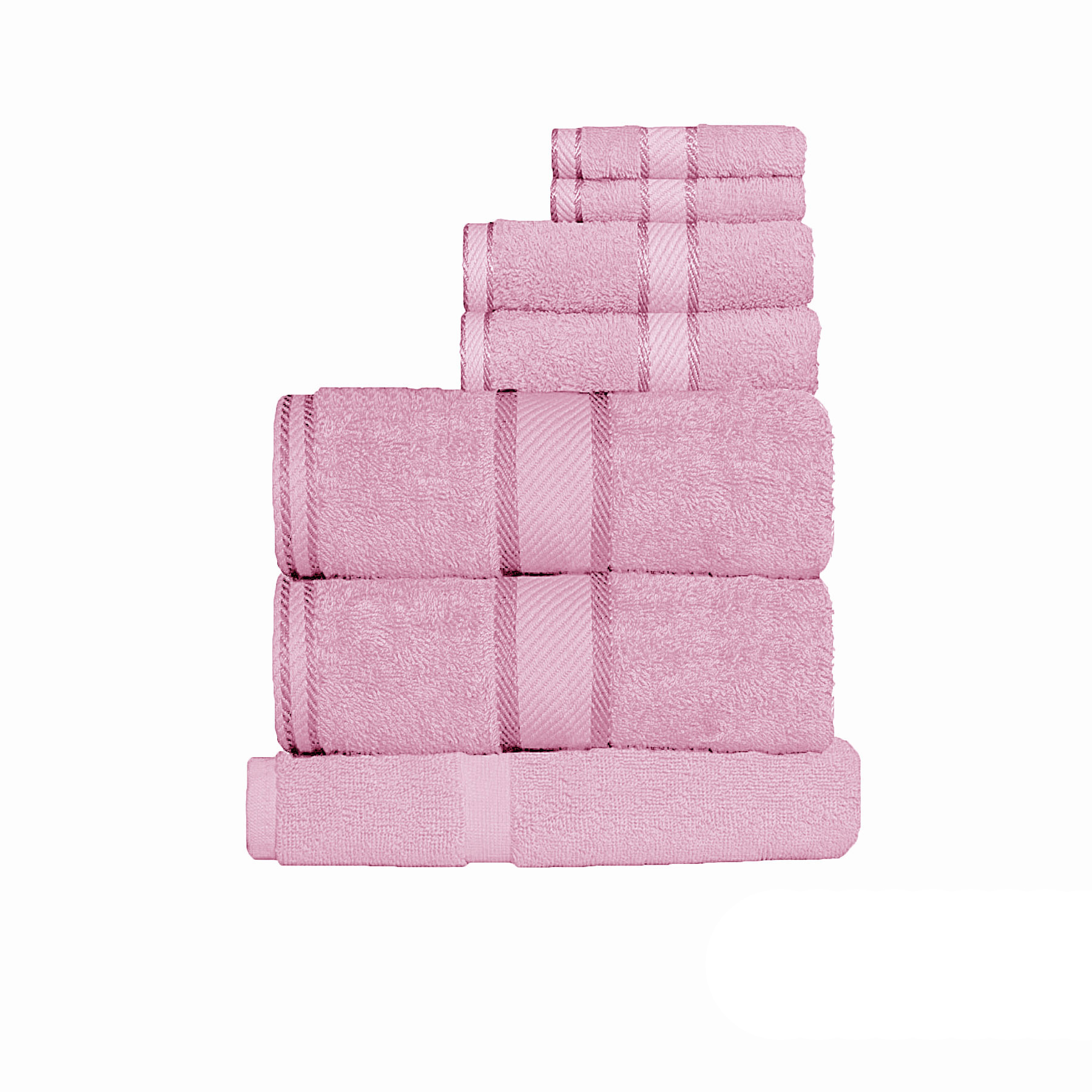 V442-KIT-TOWEL-7PTOWEL-ROSE-158510-00 Kingtex 550gsm Cotton 7 Pce Towel Set Rose - Image 1