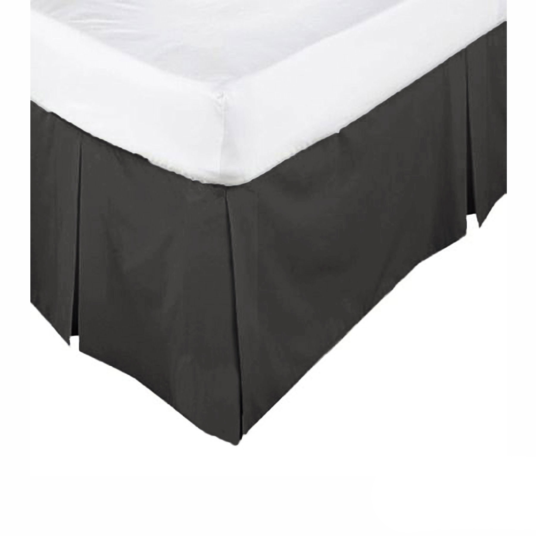 V442-KIT-VALANCE-225TC-BLACK-SB-158504-00 KINGDOM Box Pleated Valance Black - SINGLE - Image 1