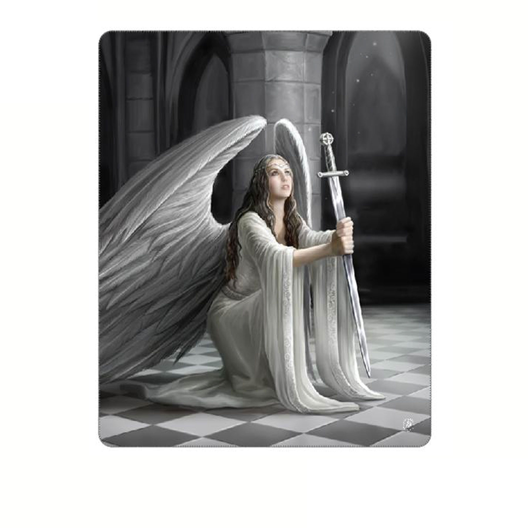 V442-LDE-THROW-THEBLESSING-BLACK-RE-77739-00 Anne Stokes The Blessing Polar Fleece Throw - Image 1