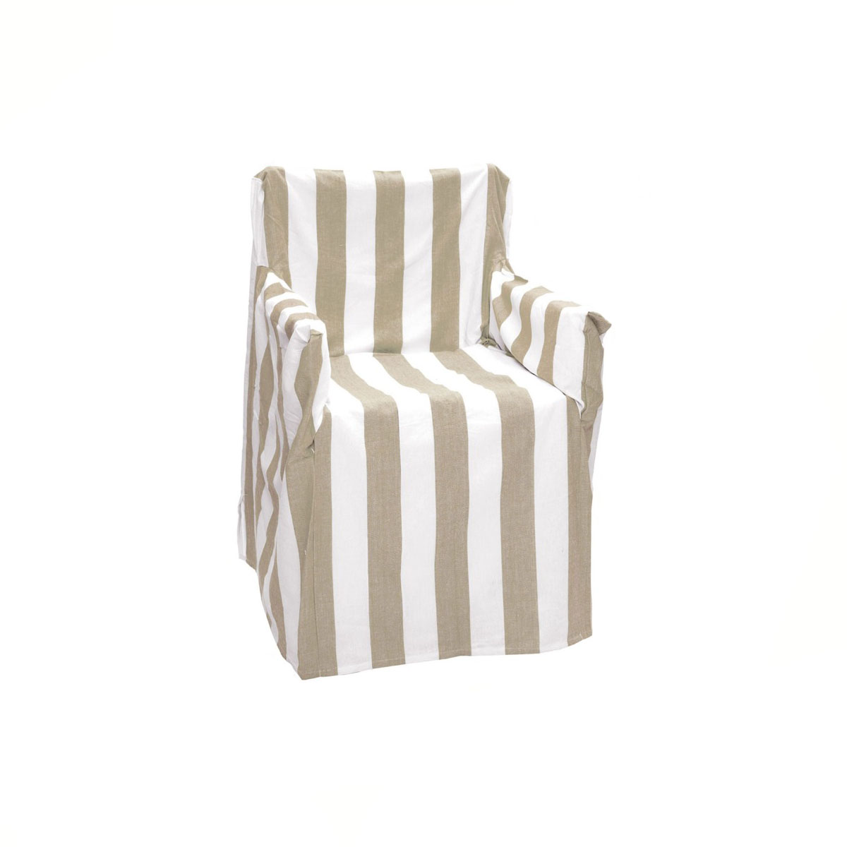 V442-RAN-COUCHC-DIRECTORSTRIPED-BLEACHSAND-SH-77585-00 Rans Alfresco 100% Cotton Director Chair Cover - Striped Bleach Sand - Image 1