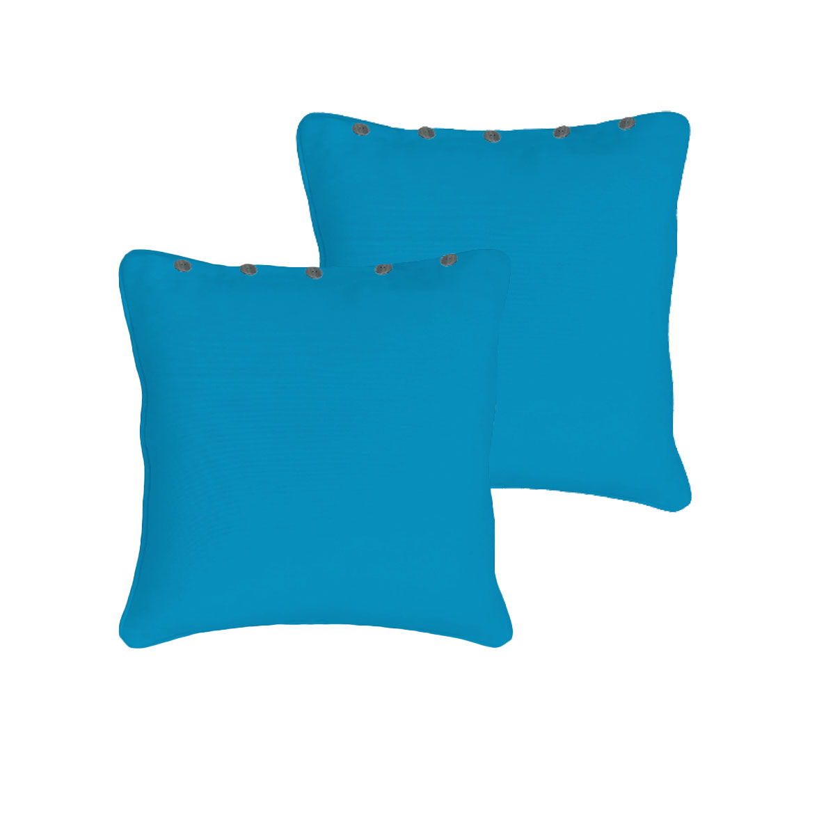 V442-RAN-PILLOWC-LONDONBUTTON-AQUA-SQ-77974-00 Rans Pair of London Cotton European Pillowcases with Buttons Aqua - Image 1