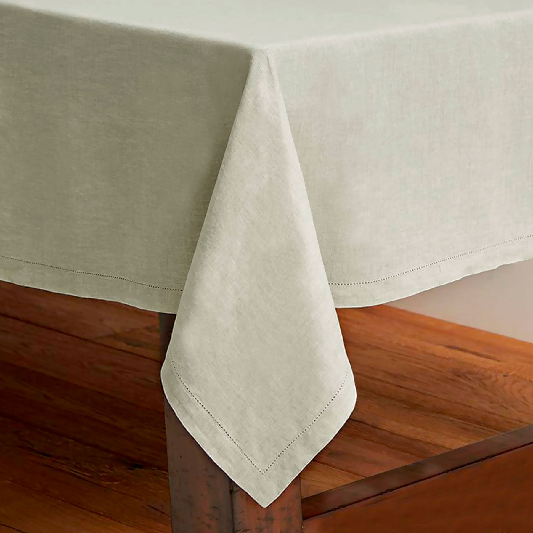 V442-RAN-TABLEC-HEMSTITCH230-BEIGE-RE-77534-00 Rans Pure Cotton Hemstitch Tablecloth 150 x 230 cm - Beige - Image 1