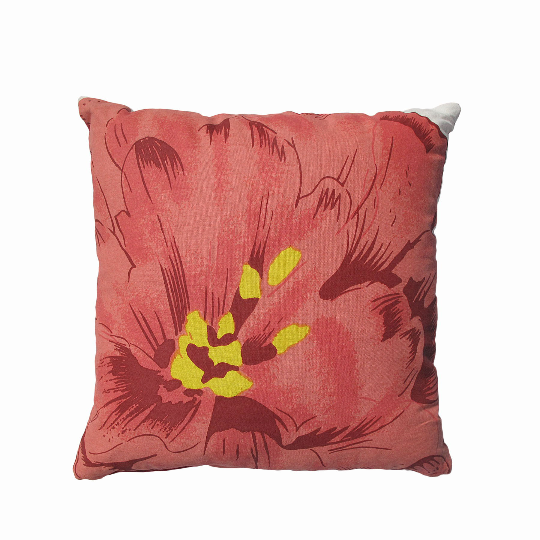 V442-RAP-CUSHION-POPPY-RED-SQ-213068-00 Rapee Poppy Filled Cushion - Red 50 cm x 50 cm - Image 1