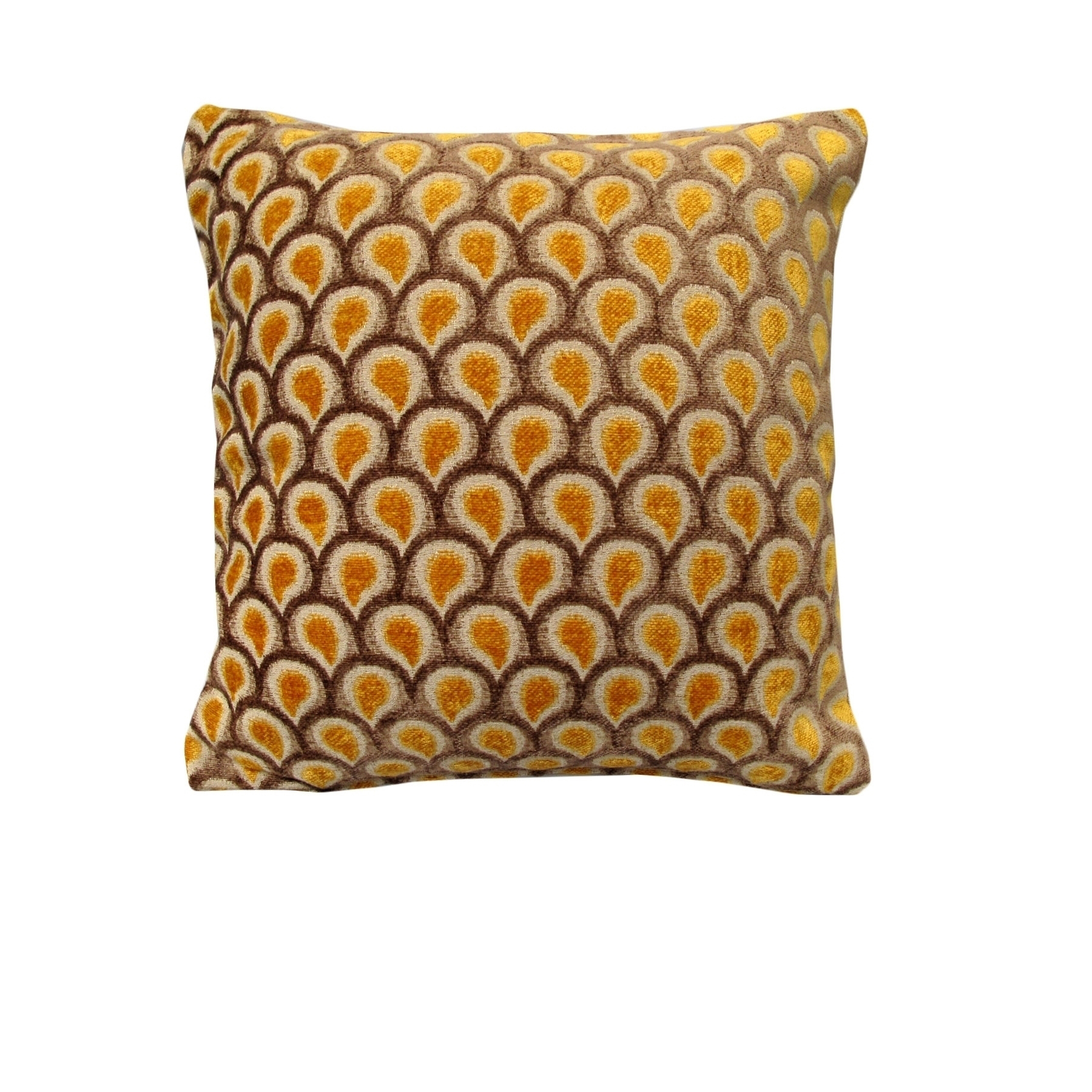 V442-RAP-CUSHIONC-PEACOCK-GOLD-SQ-208781-00 Rapee Peacock Texture Cushion Cover - Gold 45 x 45 cm - Image 1