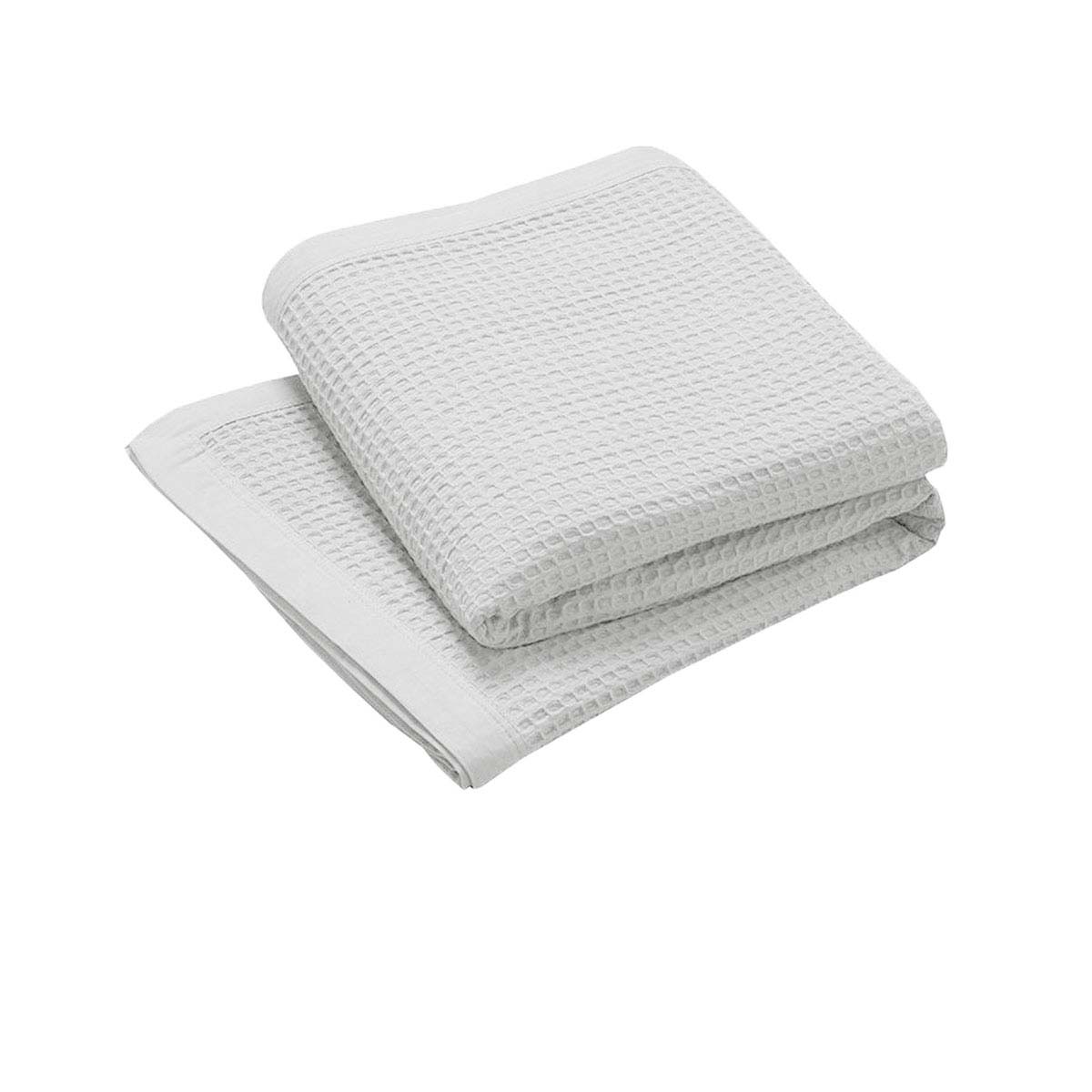 V442-STT-BLANKET-25COTTONWAFFLE-WHITE-SB-202503241612-00 Living @ Home 350gsm 100% Cotton Breathable Waffle Blanket Single 180 x 230 cm White - Image 1