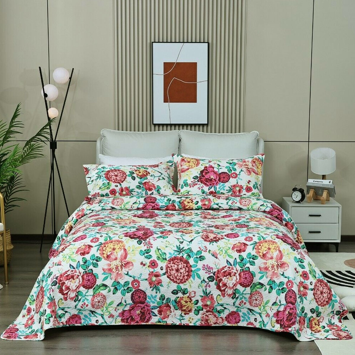 V442-STT-COVERLET-TONGAN-MULTI-QS-213100-00 100% Cotton Lightly Quilted Coverlet Set Tongan Queen 230 x 250 cm - Image 1