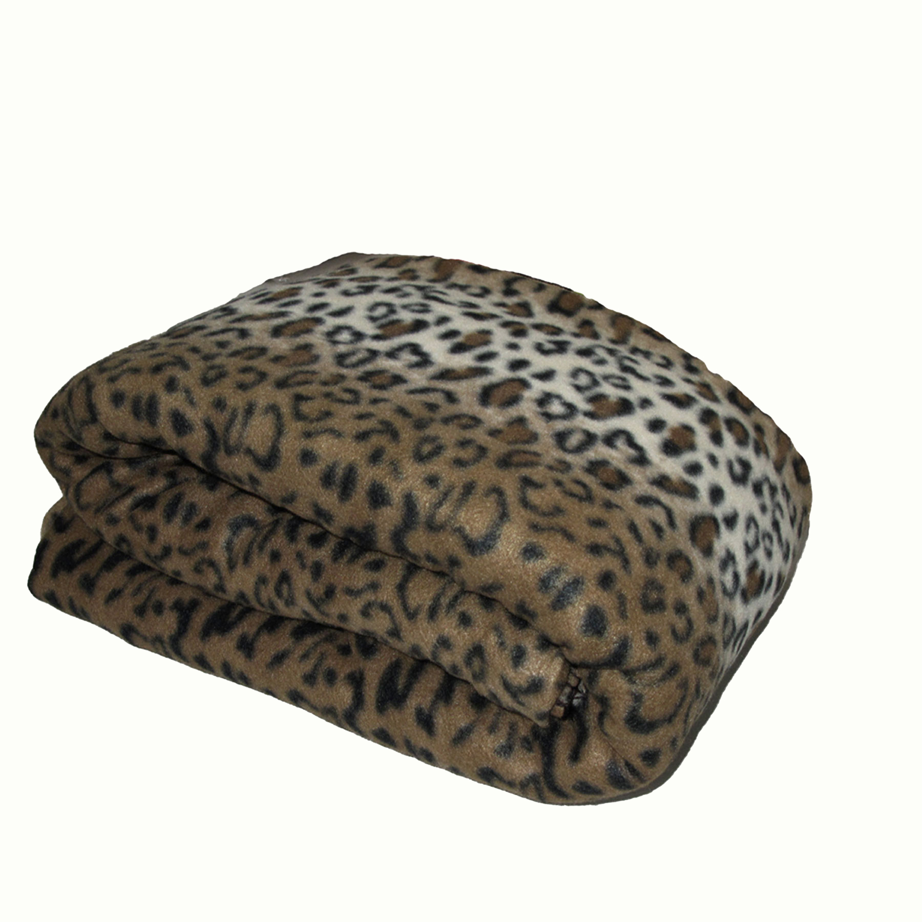 V442-TOC-BLANKET-POLARFLEECELEOPARD-BROWN-QS-204251-00 Elements 240GSM Polar Fleece Blanket 220cm x 240cm Leopard - Queen - Image 1