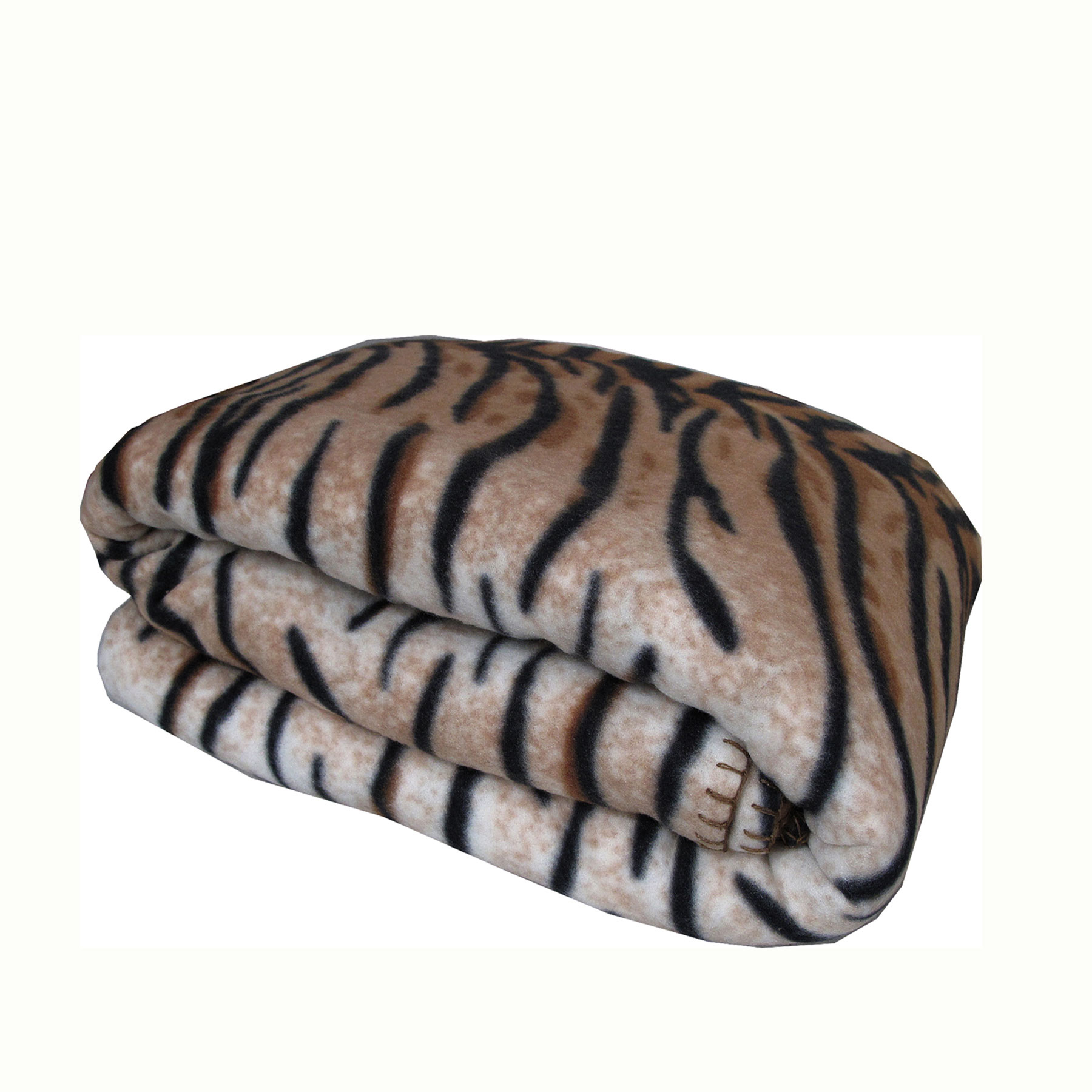 V442-TOC-BLANKET-POLARFLEECETIGER-BROWN-QS-204250-00 Elements 240GSM Polar Fleece Blanket 220cm x 240cm Tiger - Queen - Image 1