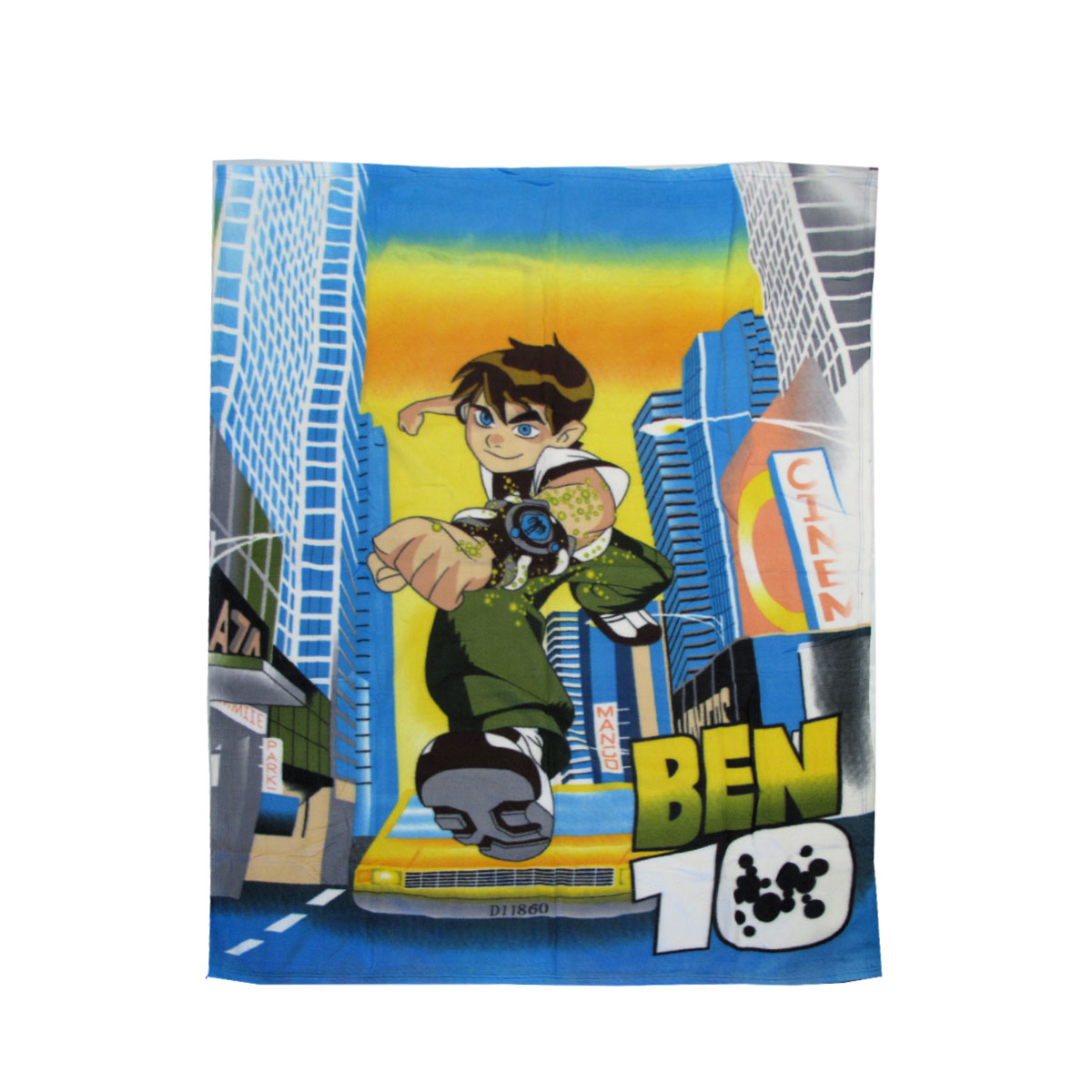 V442-UGG-THROW-BEN10HERO-MULTI-RE-215405-00 Ben 10 Hero Printed Polar Fleece Throw Rug 130 x 160 cm - Image 1