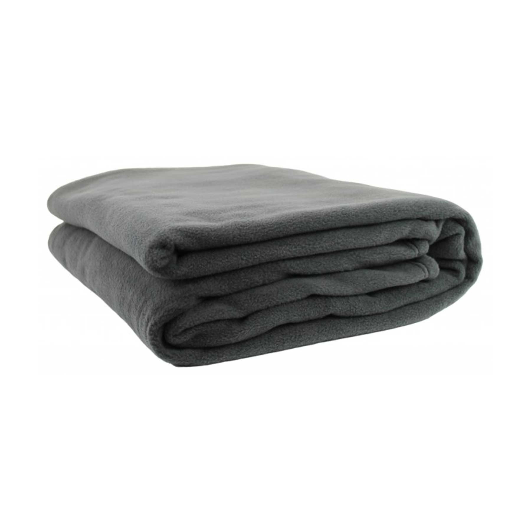 V442-WAM-BLANKET-POLARFLEECE-CHARCOAL-SB-204894-00 Jason Polar Fleece Blanket Charcoal - Single - Image 1